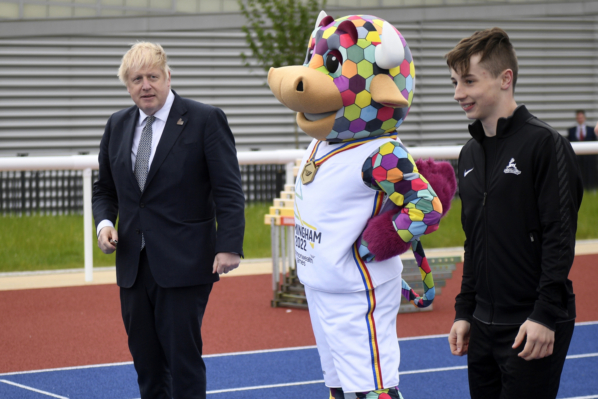 Boris Johnson had visited Alexander Stadium, the venue for the Opening and Closing Ceremonies and athletics during the Commonwealth Games, in May and met the Birmingham 2022 mascot Perry ©Getty Images