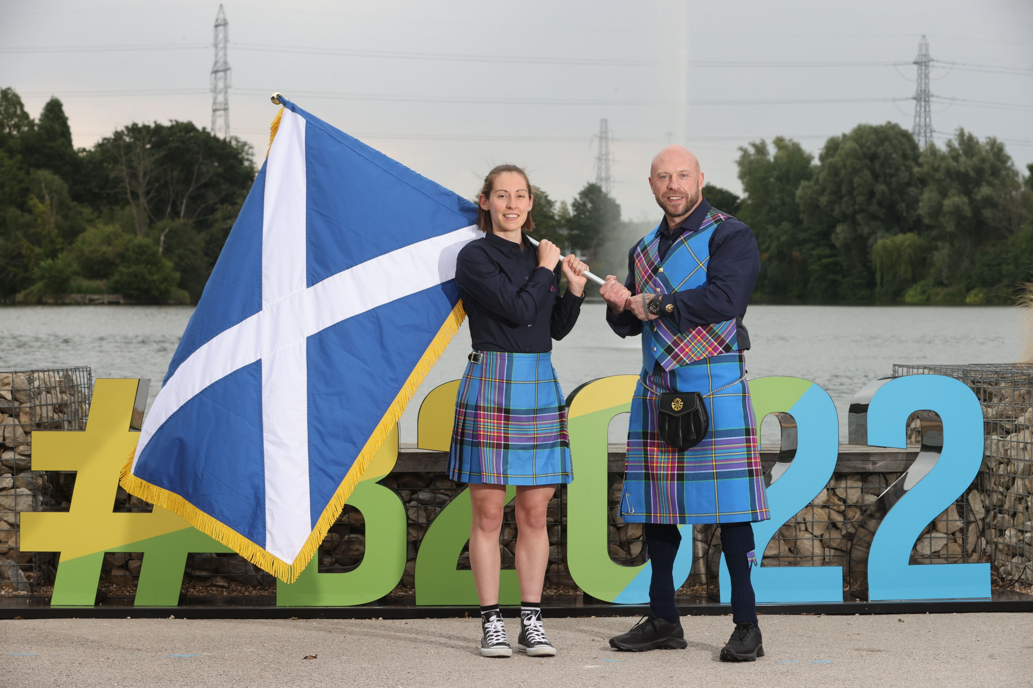 Badminton player Kirsty Gilmour and Para-powerlifter Micky Yule will share flagbearing duties for Scotland at tomorrow's Birmingham 2022 Opening Ceremony ©Team Scotland
