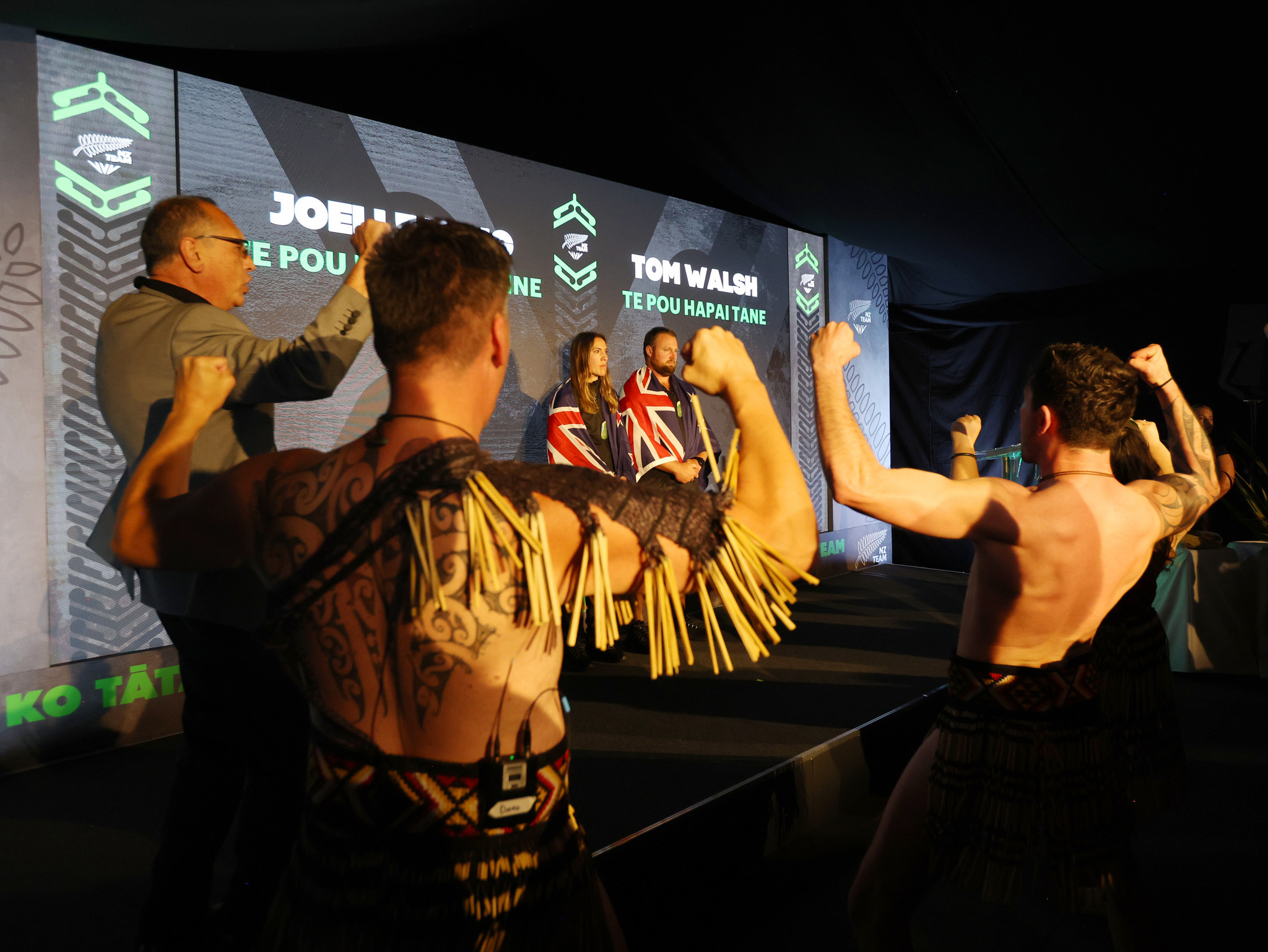 The flagbearer announcement at New Zealand House featured a cultural performance ©Getty Images