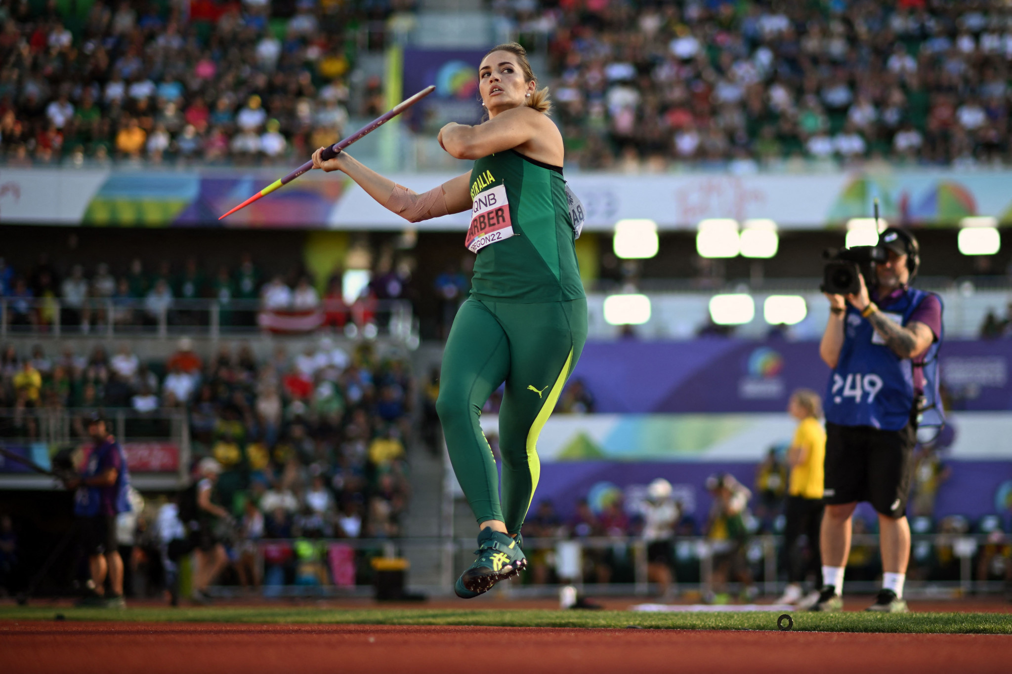 Javelin thrower Kelsey-Lee Barber is expected to compete in Birmingham despite testing positive for COVID-19 ©Getty Images