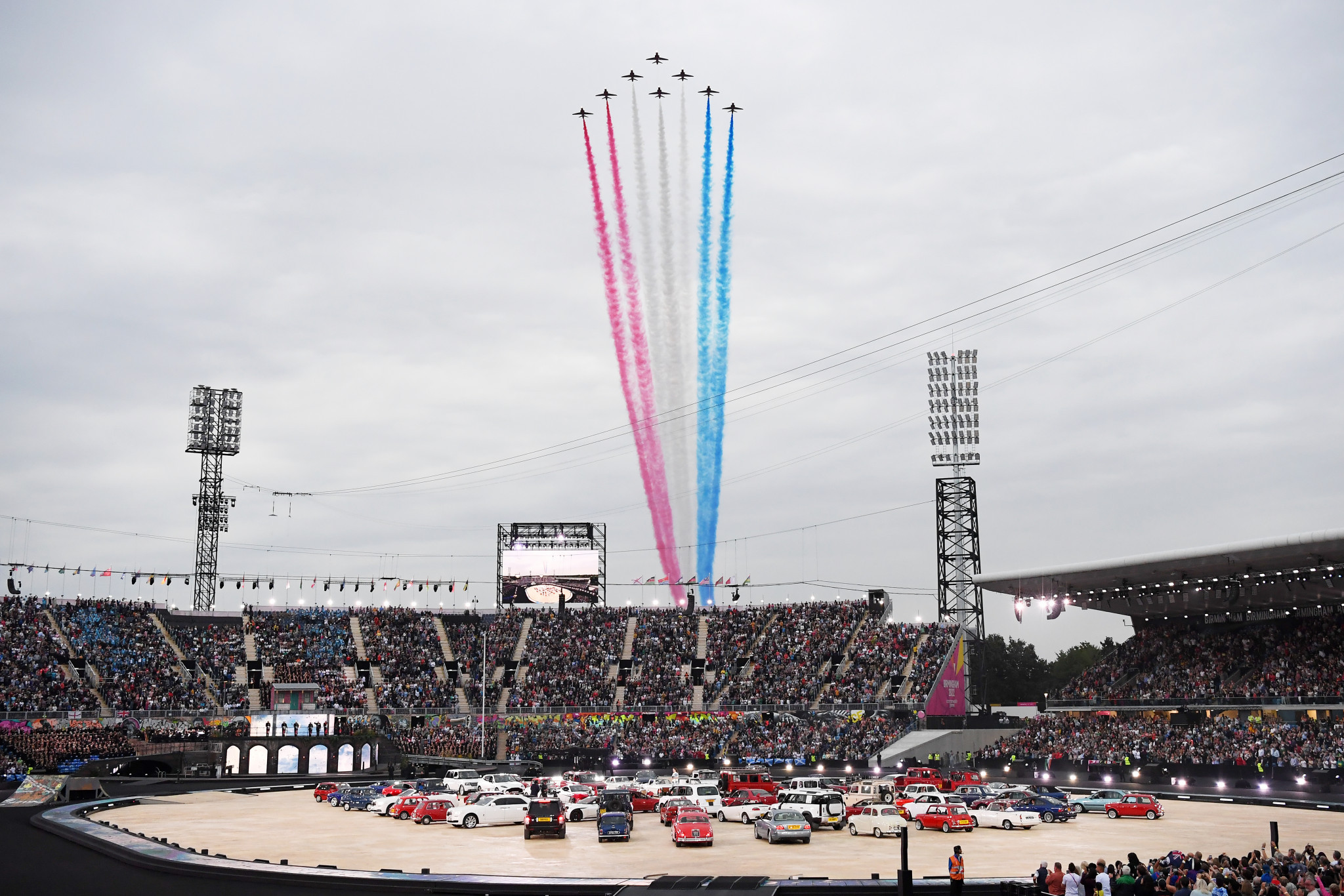 The Red Arrows performed a flypast at the Opening Ceremony of the Birmingham 2022 Commonwealth Games ©Getty Images