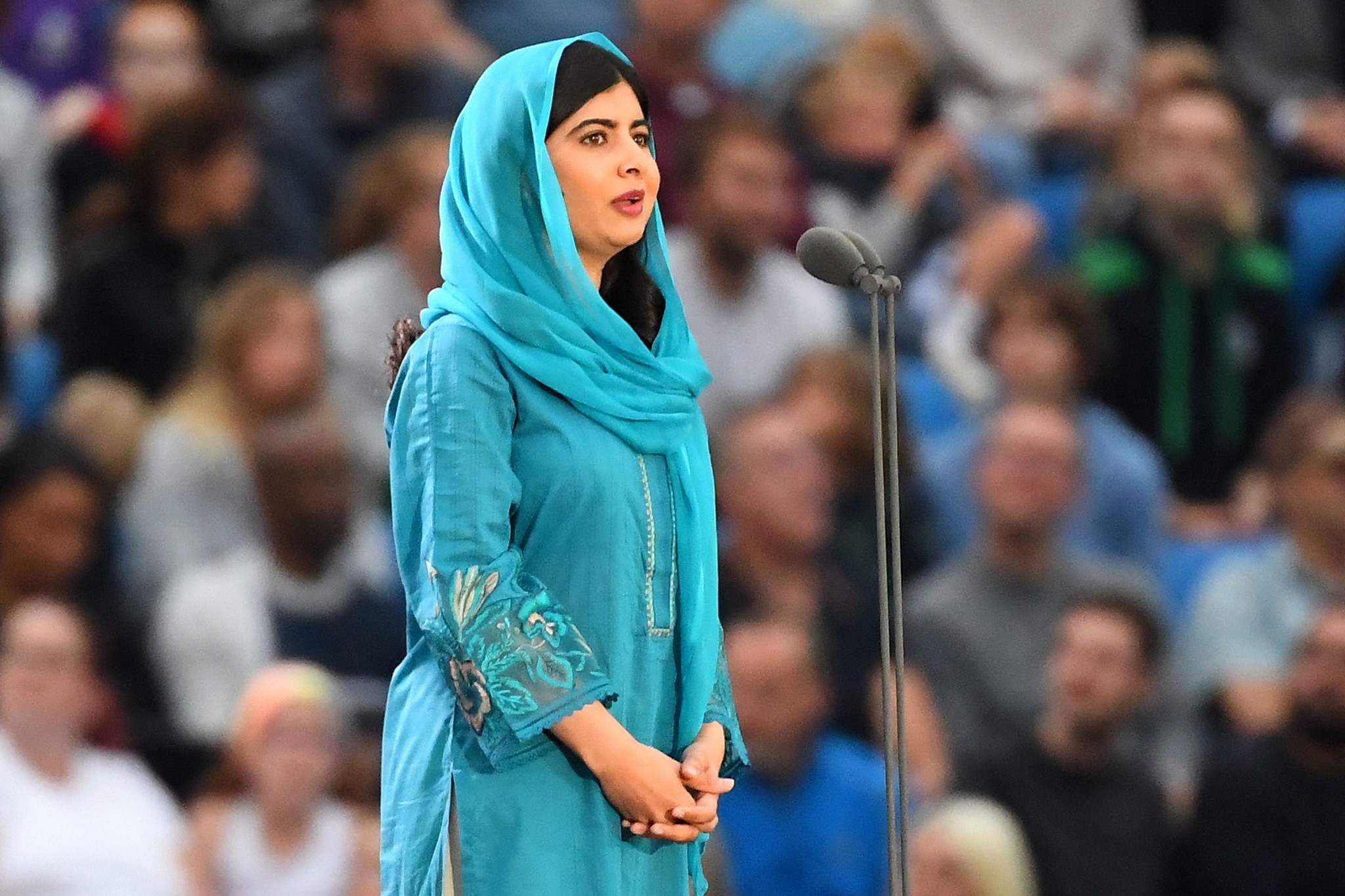 Female education activist Malala Yousafzai spoke at the Alexander Stadium, with her words inspiring part of the Opening Ceremony ©Getty Images