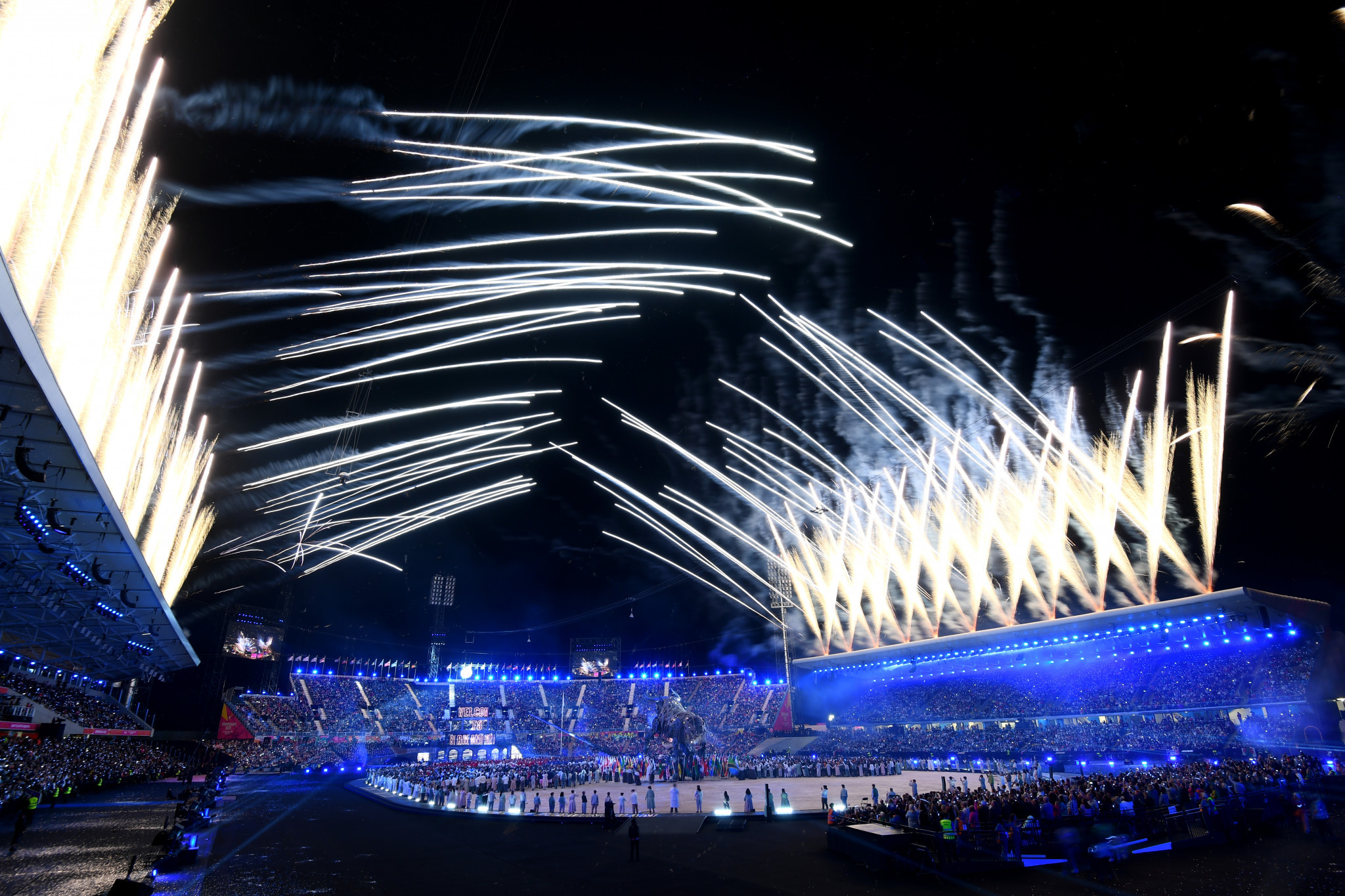 A spectacular fireworks display brought the Opening Ceremony of the Birmingham 2022 Commonwealth Games to a close ©Getty Images
