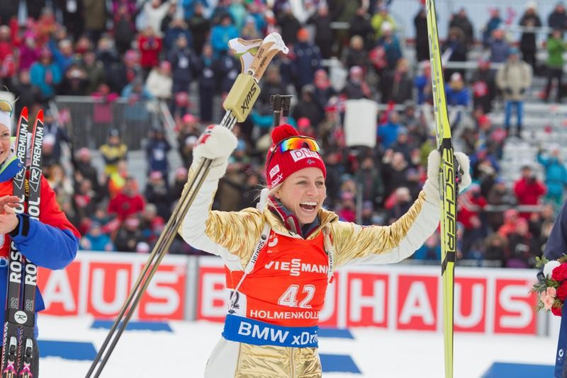 Tiril Eckhoff delighted the home crowd to by claiming gold