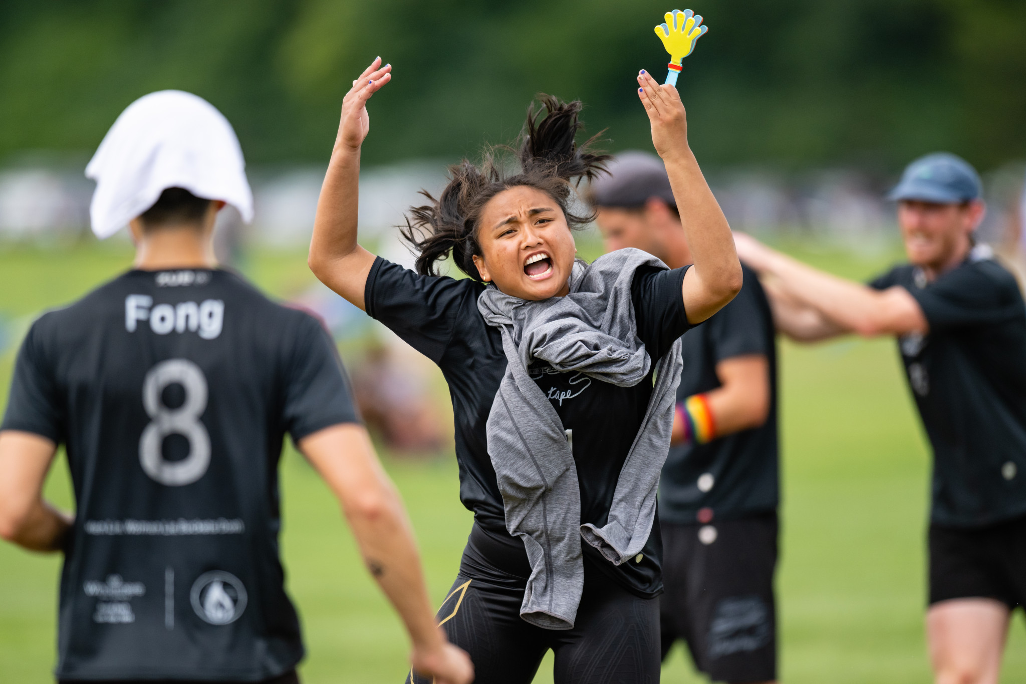 Seattle Mixtape's Ari Lozano incited her teammates to victory in their semi-final fight against Lunch Box Ultimate Club ©Samuel Hotaling for UltiPhotos