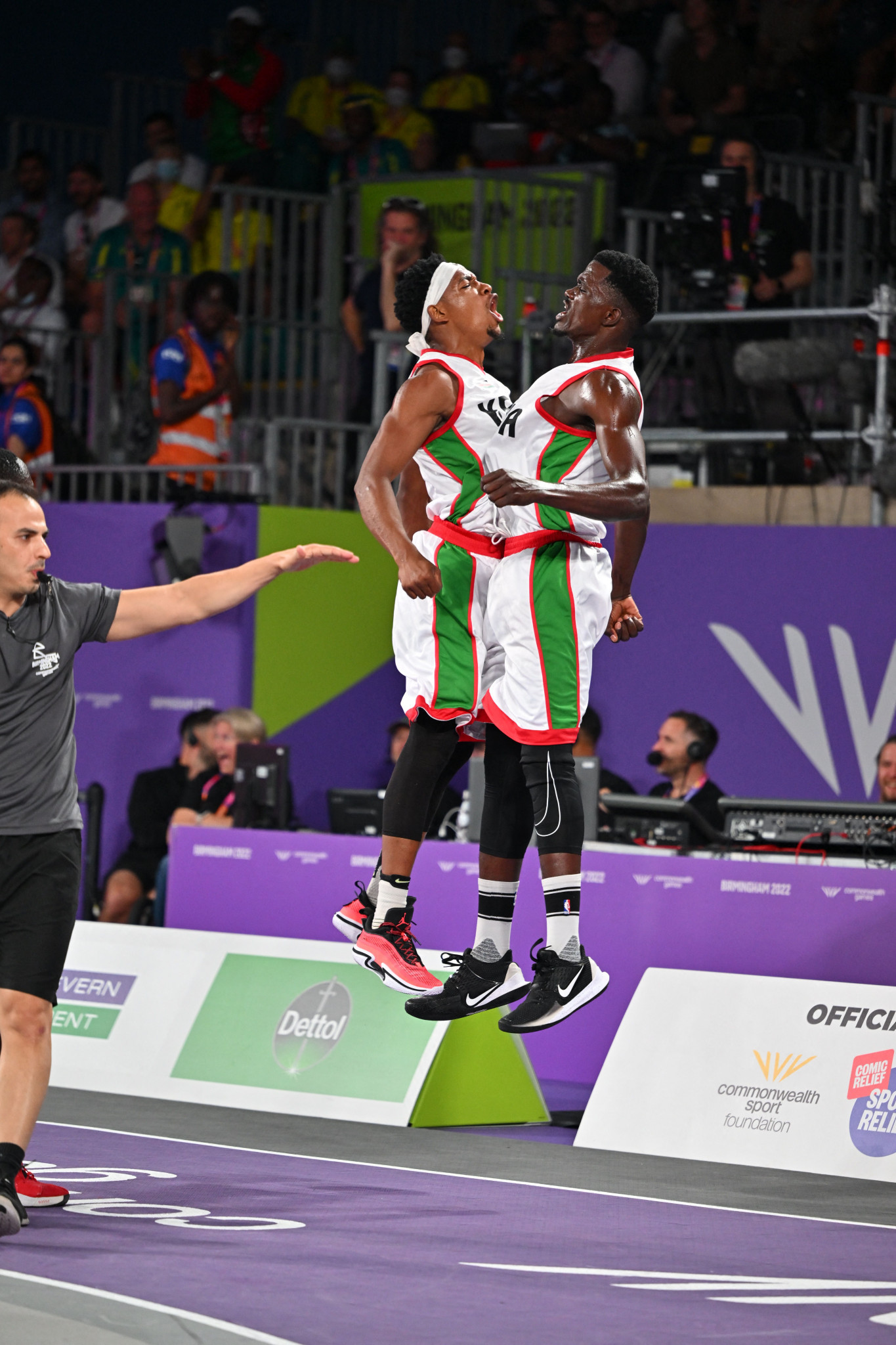 Kenya celebrating a 3x3 basketball victory ©Getty Images