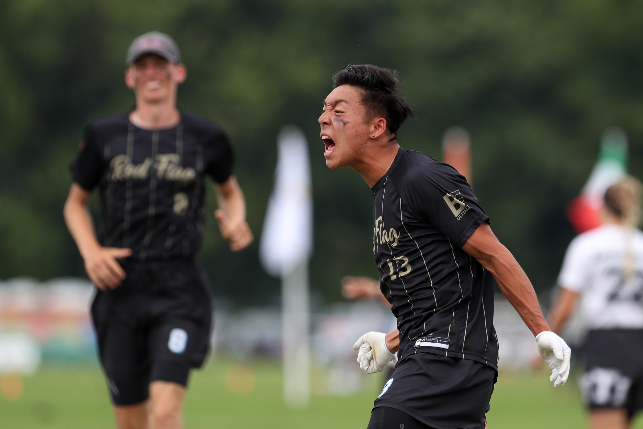 Red Flag's Kevin Tong released passion as the Canadian team sealed a place in the open final ©Paul Rutherford for UltiPhotos