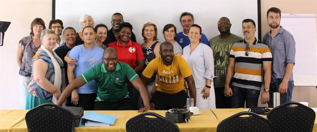 Sonja Oliver, fourth right, was elected President of the Namibian Gymnastics Federation in 2019 but has since split away and set up a rival governing body ©NGF