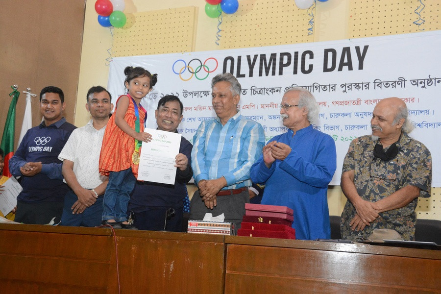 A children's art competition was part of Olympic Day celebrations ©BOA/OCA