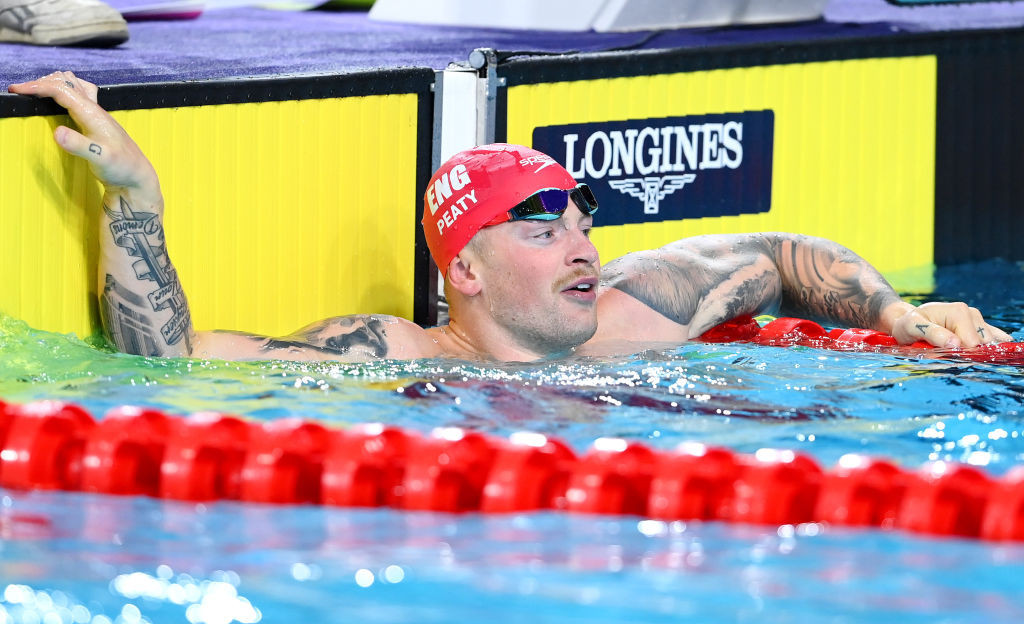 England's Adam Peaty pictured after winning his  men's 50m breaststroke semi-final a day after missing a medal in the 100m breaststroke event at which he is world record holder ©Getty Images