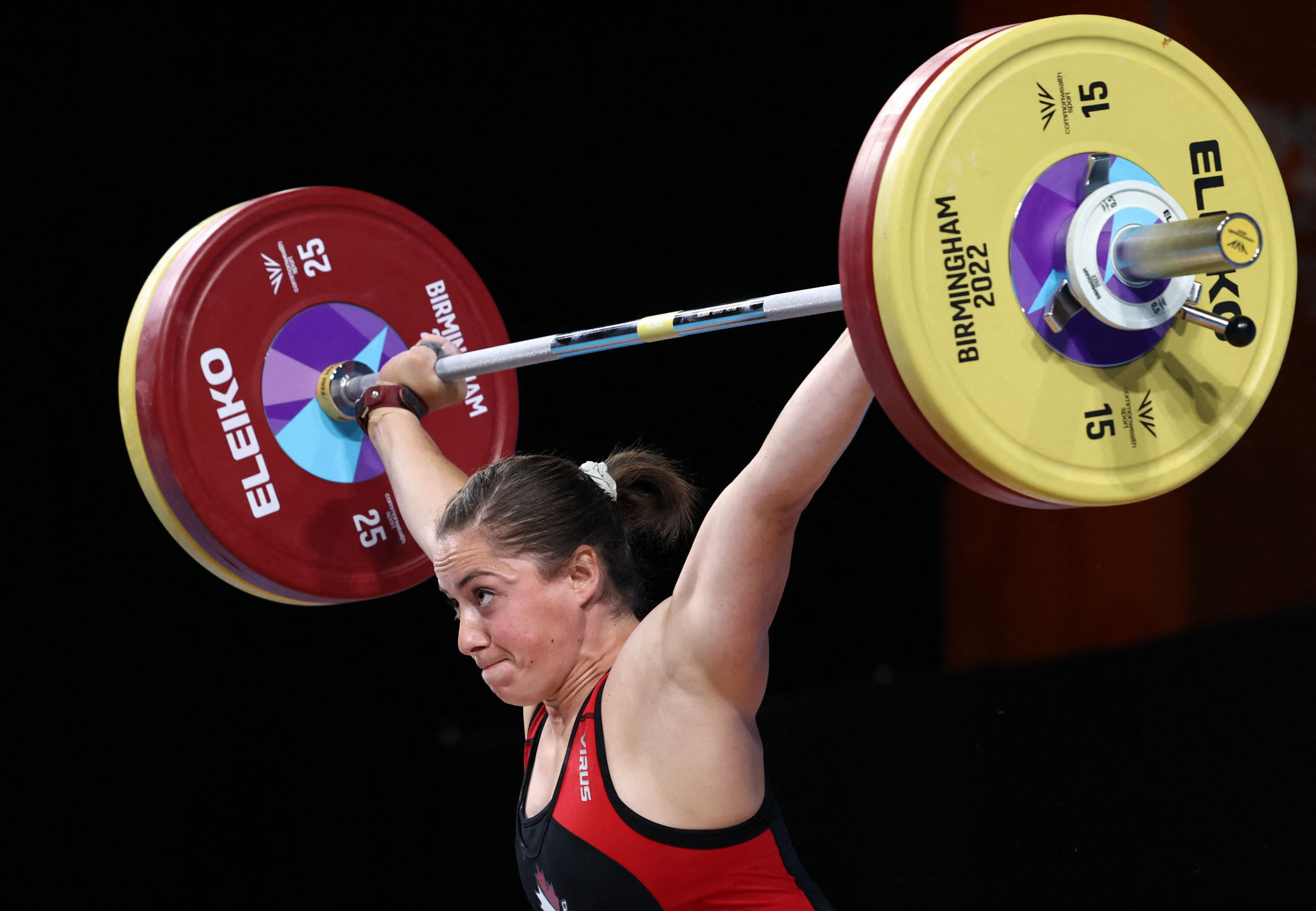Canada's Maude G Charron won the women's 64kg final by a margin of 15kg ©Getty Images
