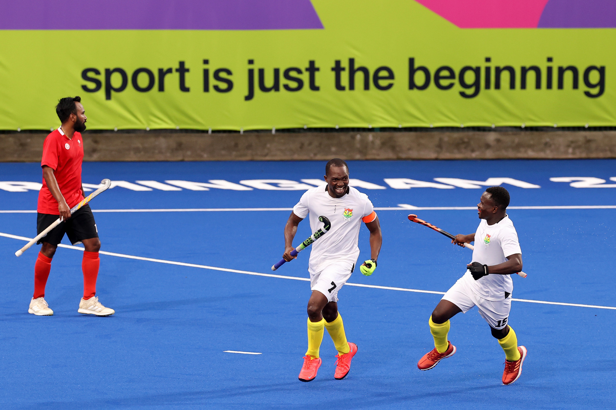 Ghana's men's hockey side - on Commonwealth Games debut - scored their first goal but were denied a win over Canada by a late penalty flick ©Getty Images