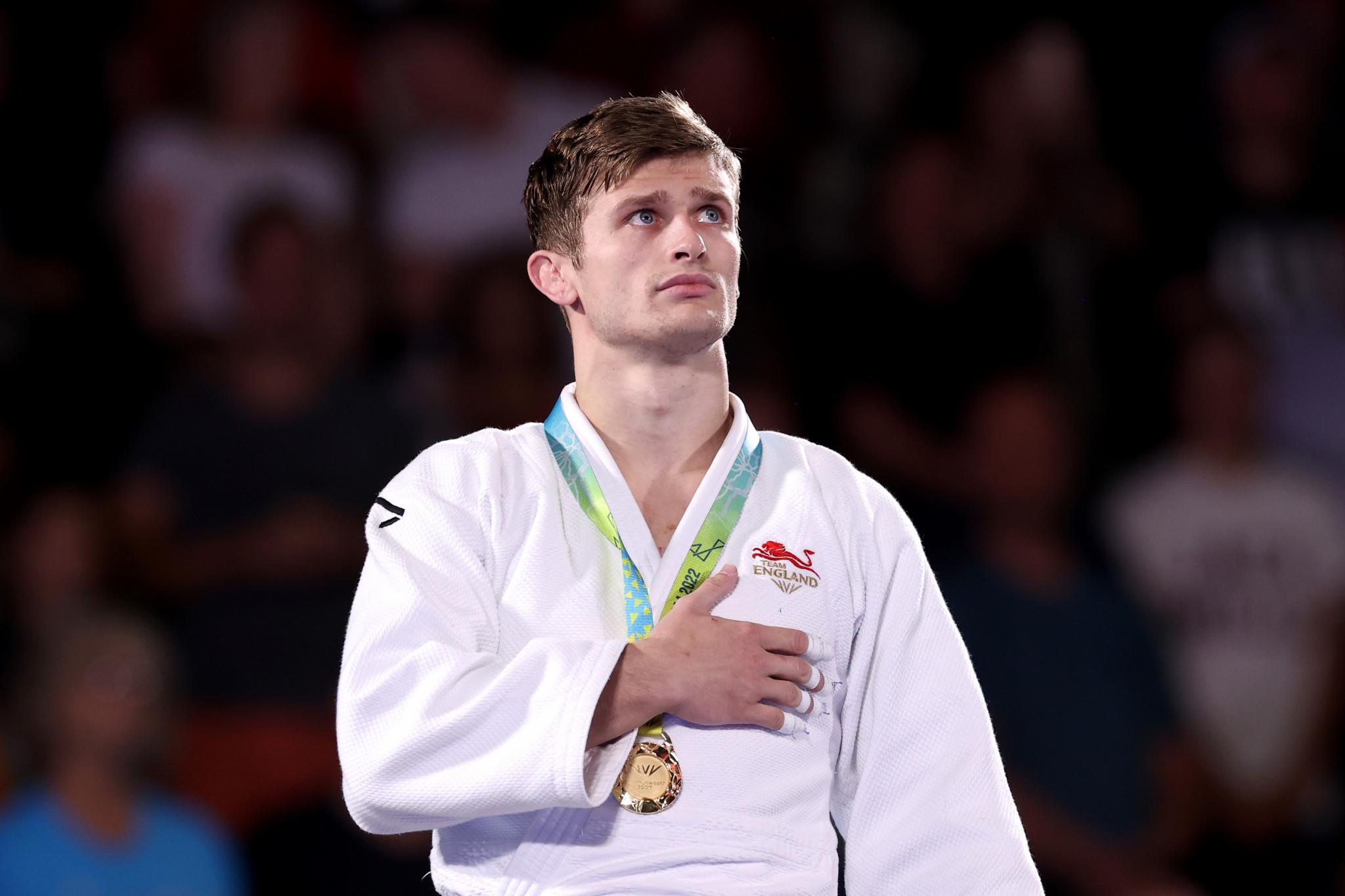 Daniel Powell defeated Faye Njie of Gambia for England's first gold of the night in the men's under-73kg ©Getty Images