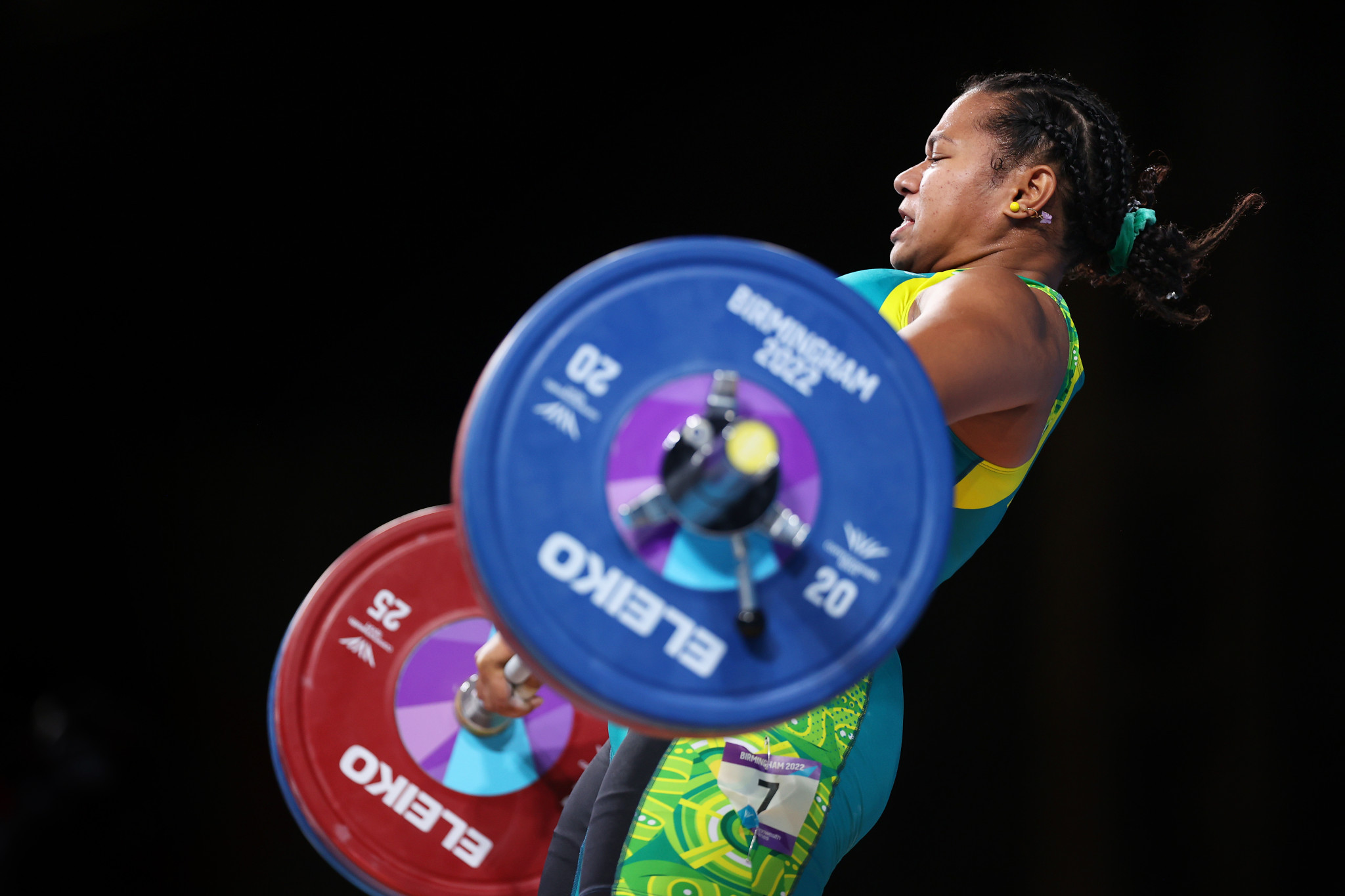 Weightlifter Eileen Cikamatana was one of three gold medallists from Birmingham 2022 that were among the athletes from Victoria to receive the Australian Sports Medal ©Getty Images