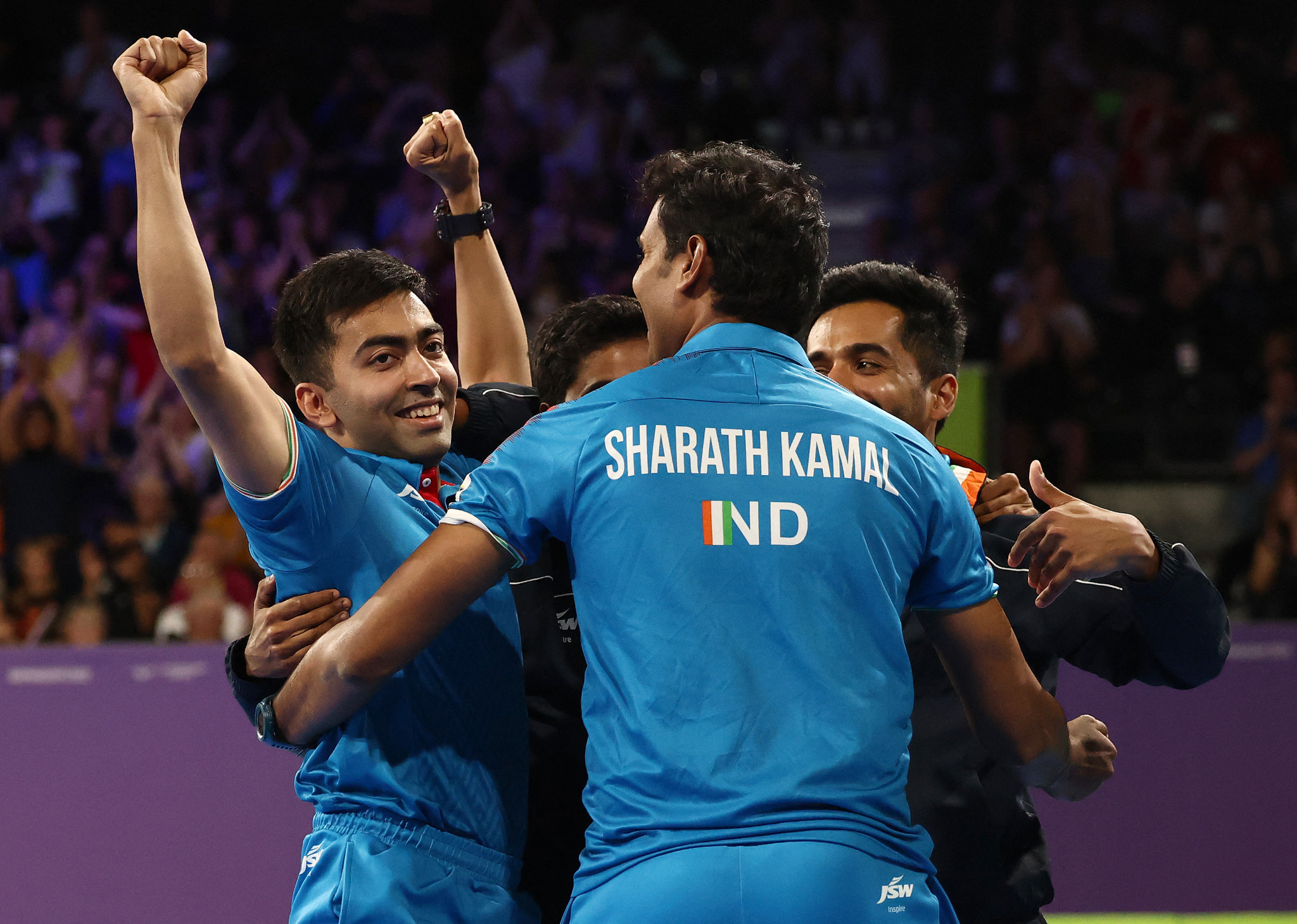 Dasai and Gnanasekaran propel India to successful defence of men's team table tennis title