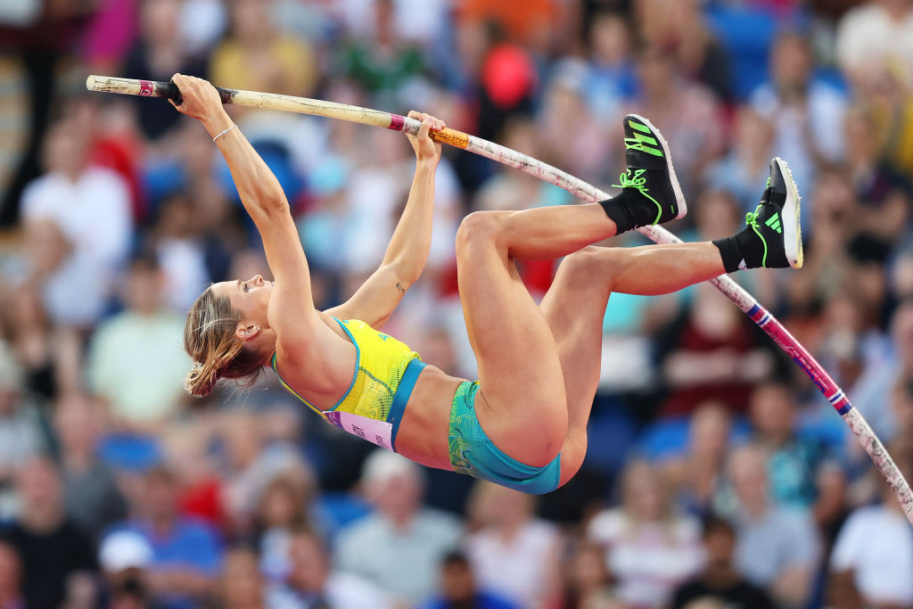 Australia's Nina Kennedy won the women's pole vault title on day one of the Birmingham 2022 athletics programme ©Getty Images