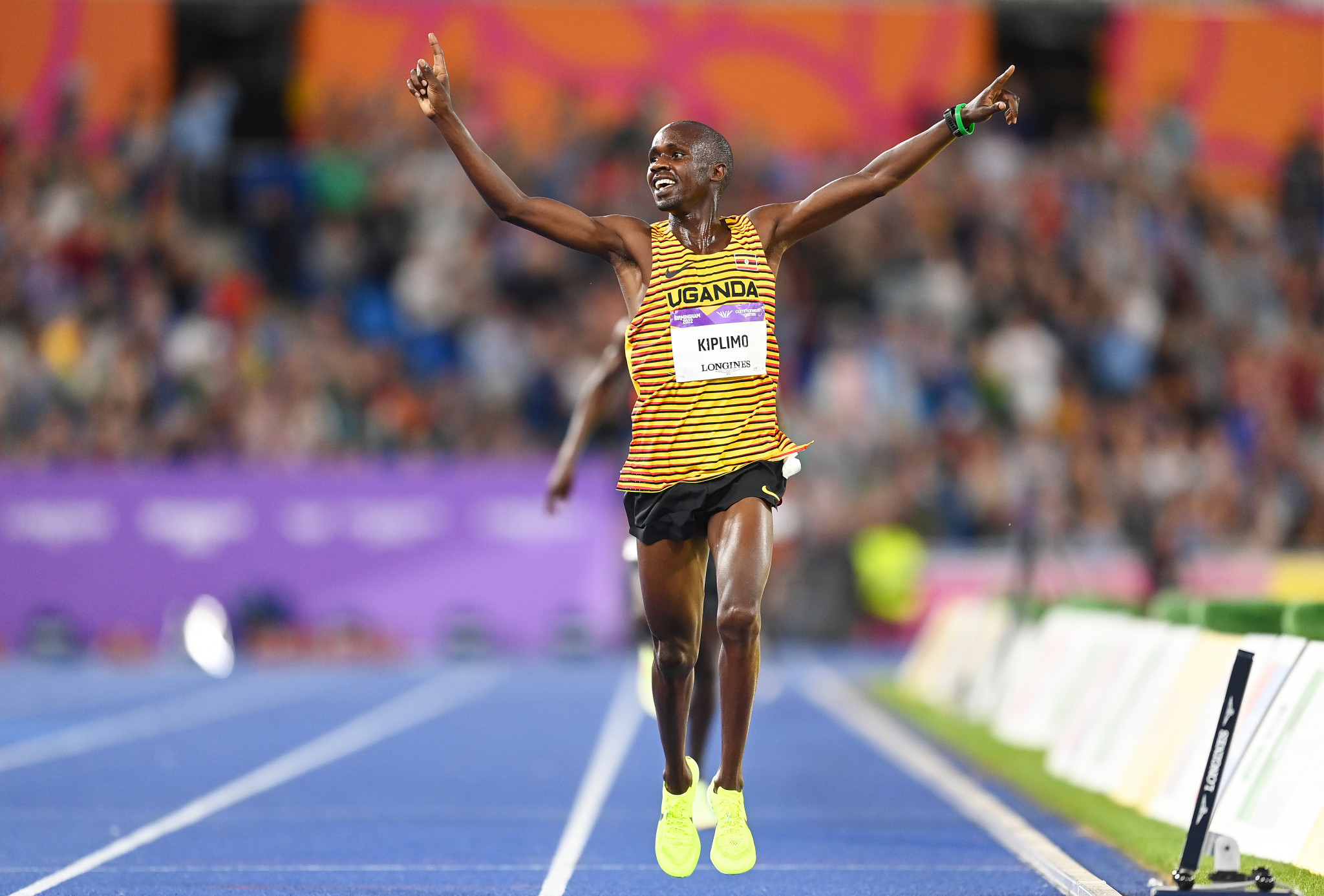 Jacob Kiplimo won the men's 10,000 metres on the opening day of track and field ©Getty Images
