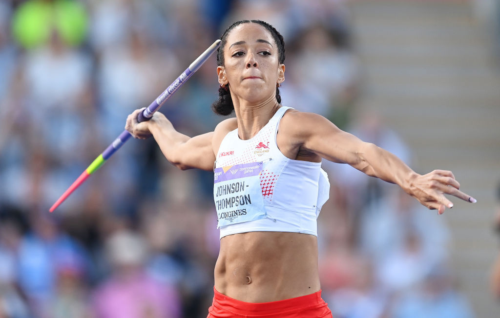 England's Katarina Johnson-Thompson retained her Commonwealth Games heptathlon title with the help of a personal best in the javelin ©Getty Images
