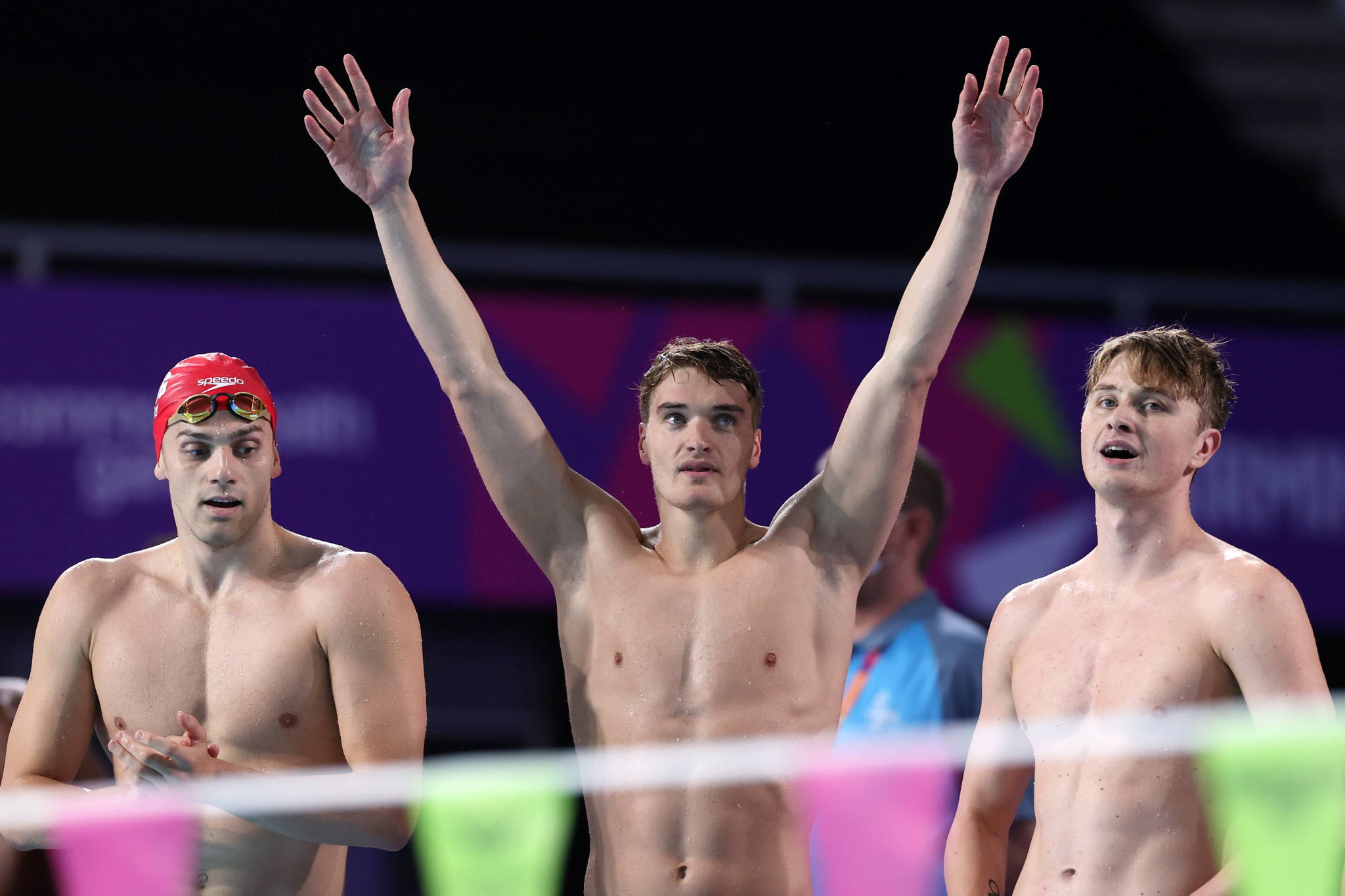 England's 4x100m men's medley relay team took gold from Australia by the finest of margins in swimming ©Getty Images