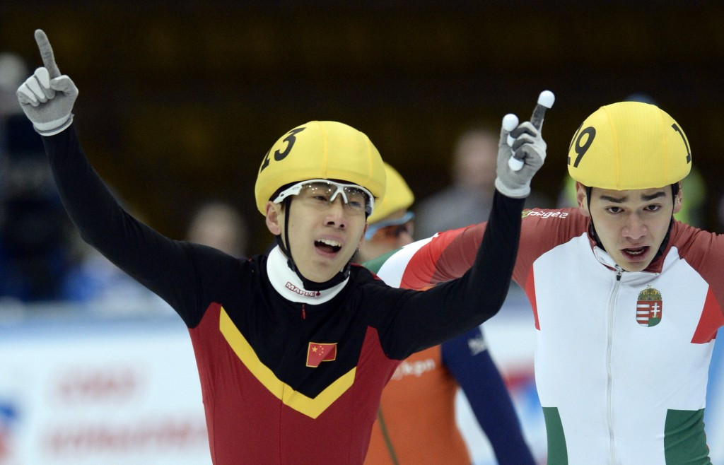 China’s Han Tianyu won the men's 1,000 metres short track title on the final day of the ISU Shanghai Trophy ©Getty Images