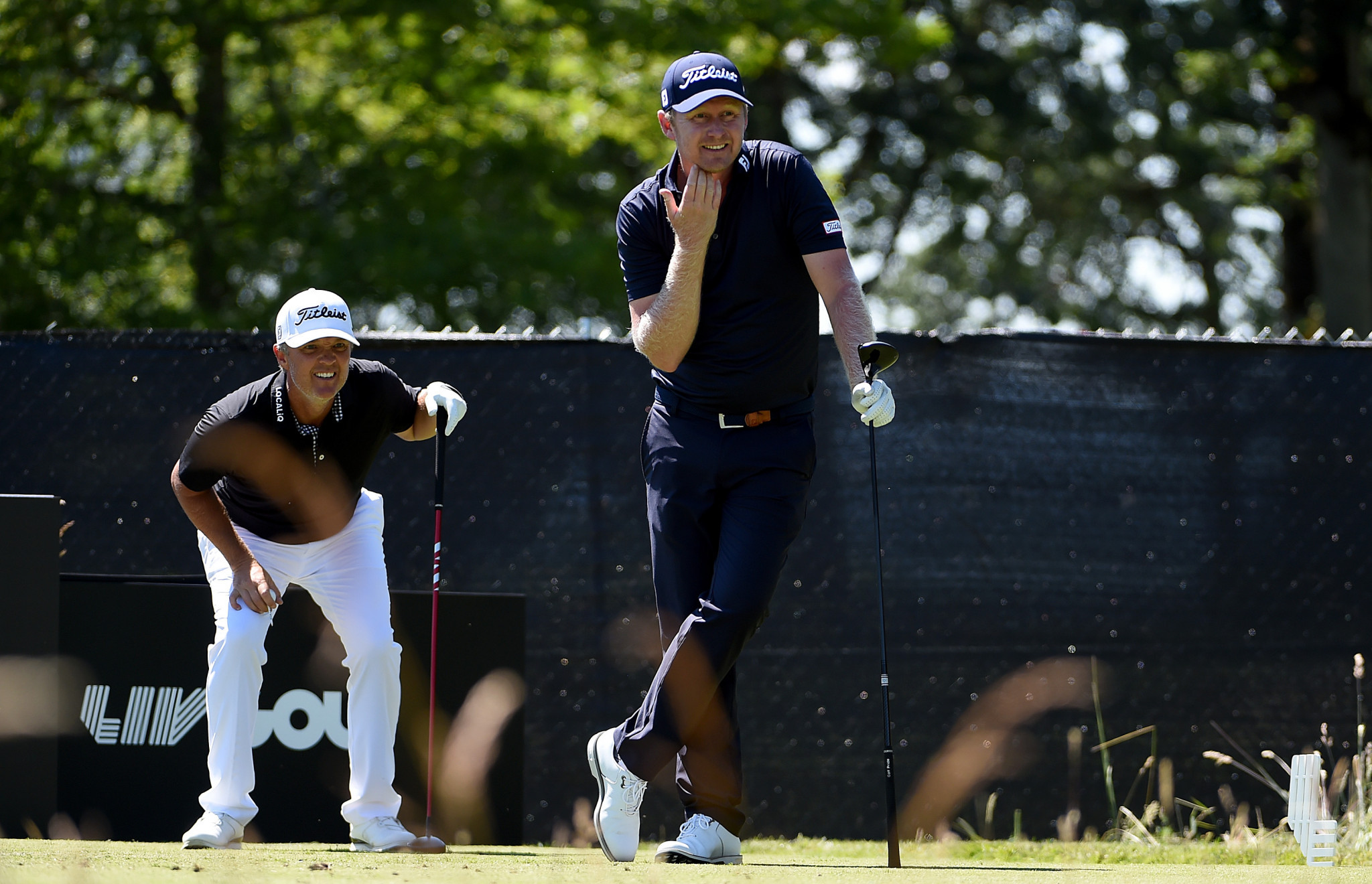 Matt Jones, right, is seeking to secure a temporary restraining order to ensure he can compete in the FedEx Cup Playoffs ©Getty Images