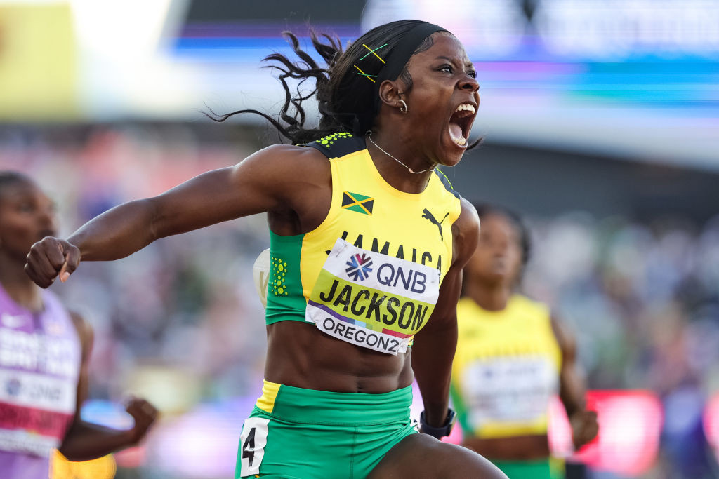 Jamaica's Shericka Jackson is among a dozen world champions set to compete in Chorzow tomorrow as Poland hosts its first Diamond League event ©Getty Images