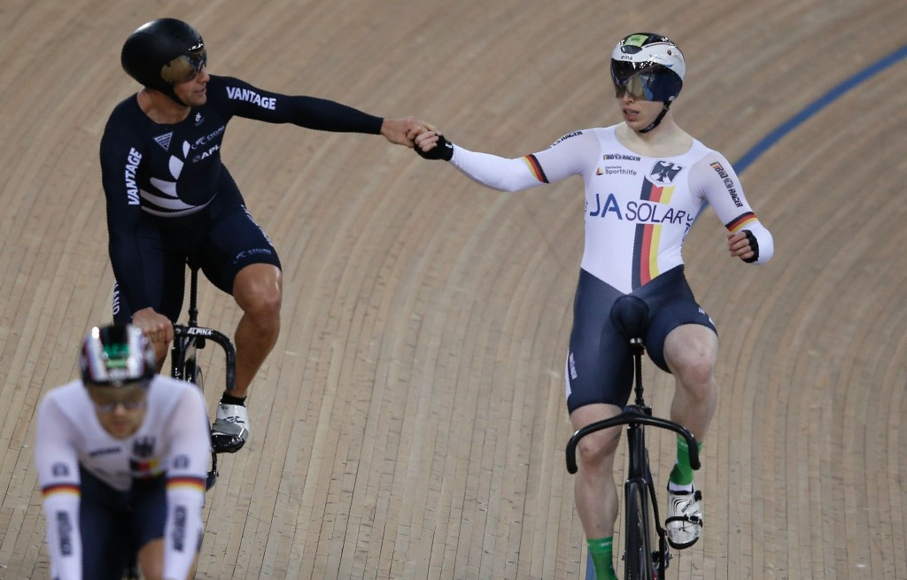 Germany's Joachim Eilers won the men's keirin to claim his second gold
