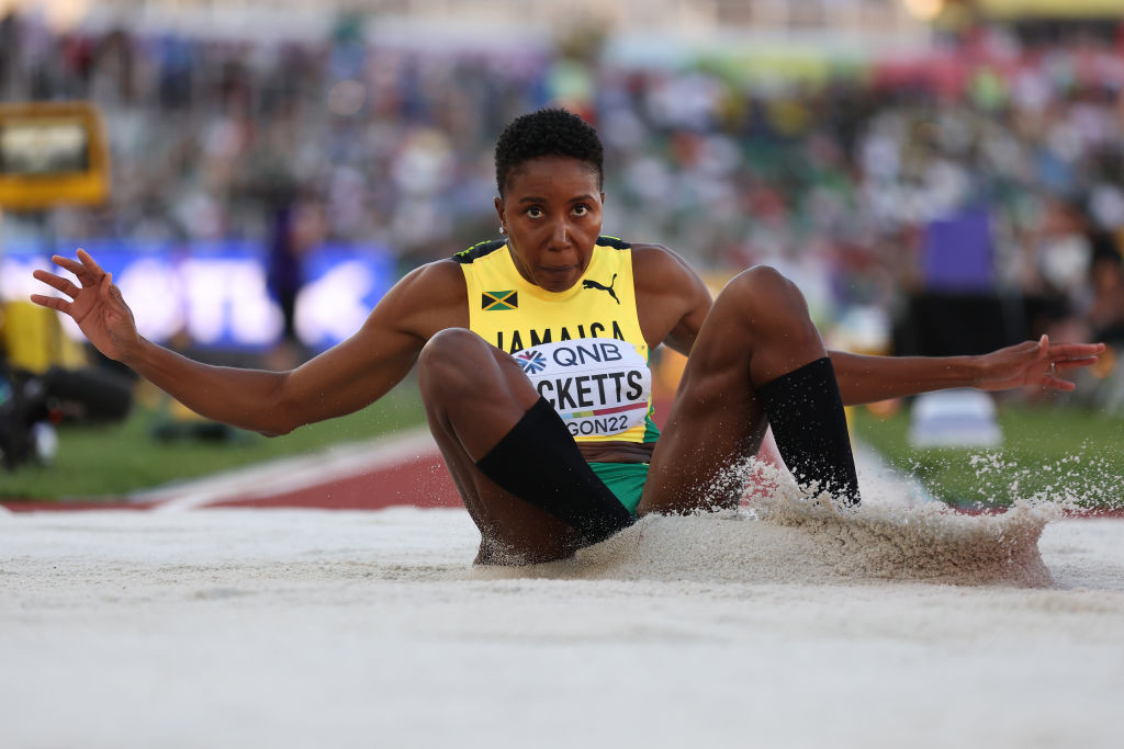 Shanieka Ricketts of Jamaica won the Commonwealth triple jump title in a Games record ©Getty Images