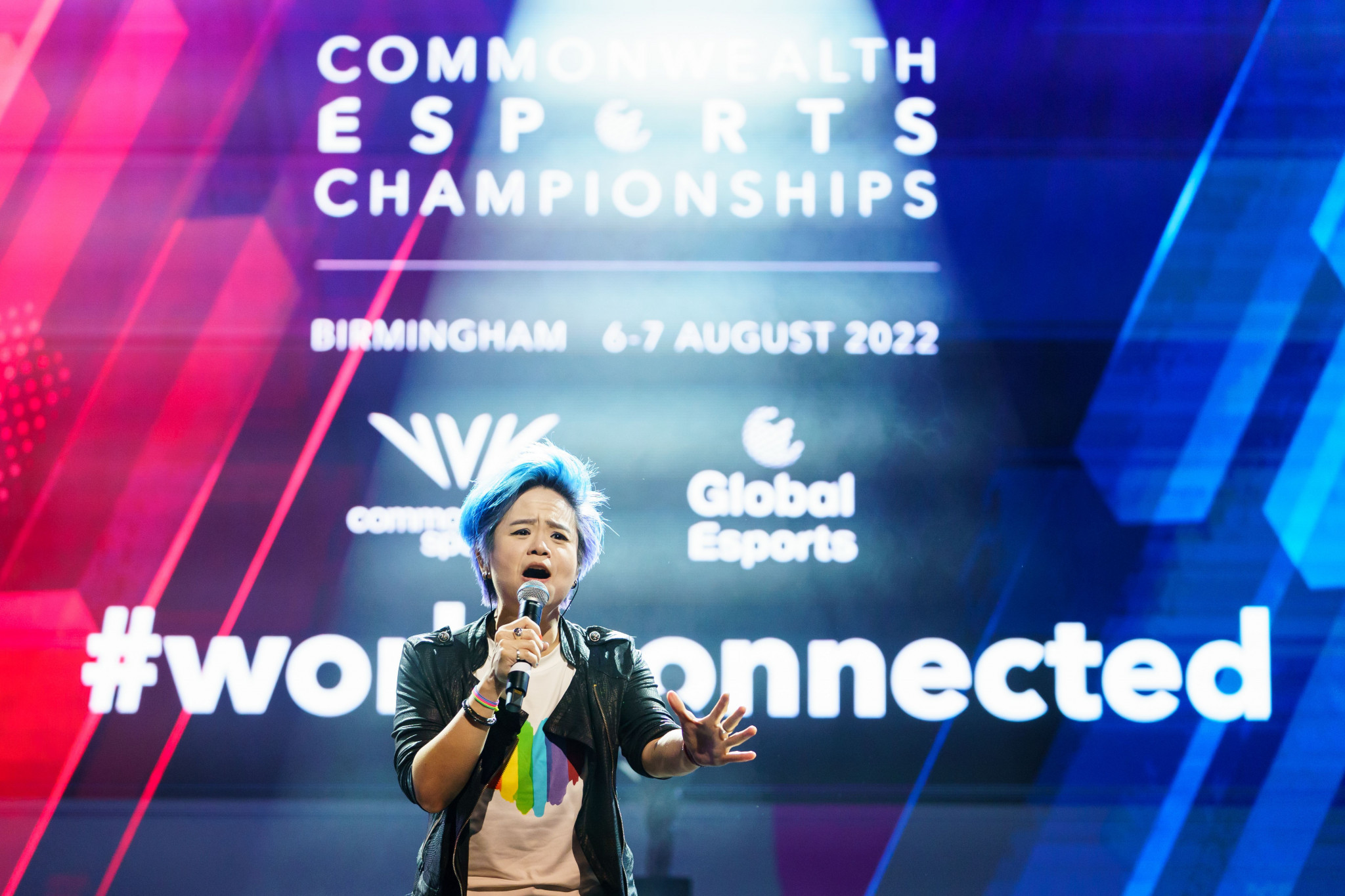 Jill Marie-Thomas performed the Global Esports Federation's anthem ©GEF
