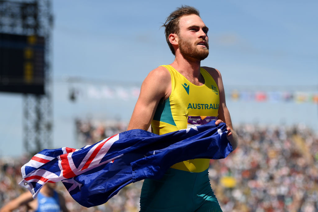 Oliver Hoare of Australia won the men's 1500m title in 3min 30.12sec, eclipsing the 1974 Games record and then world record of 3:32.16 set by Filbert Bayi ©Getty Images