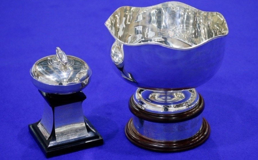 The trophies up for grabs at the World Junior Curling Championships ©WCF