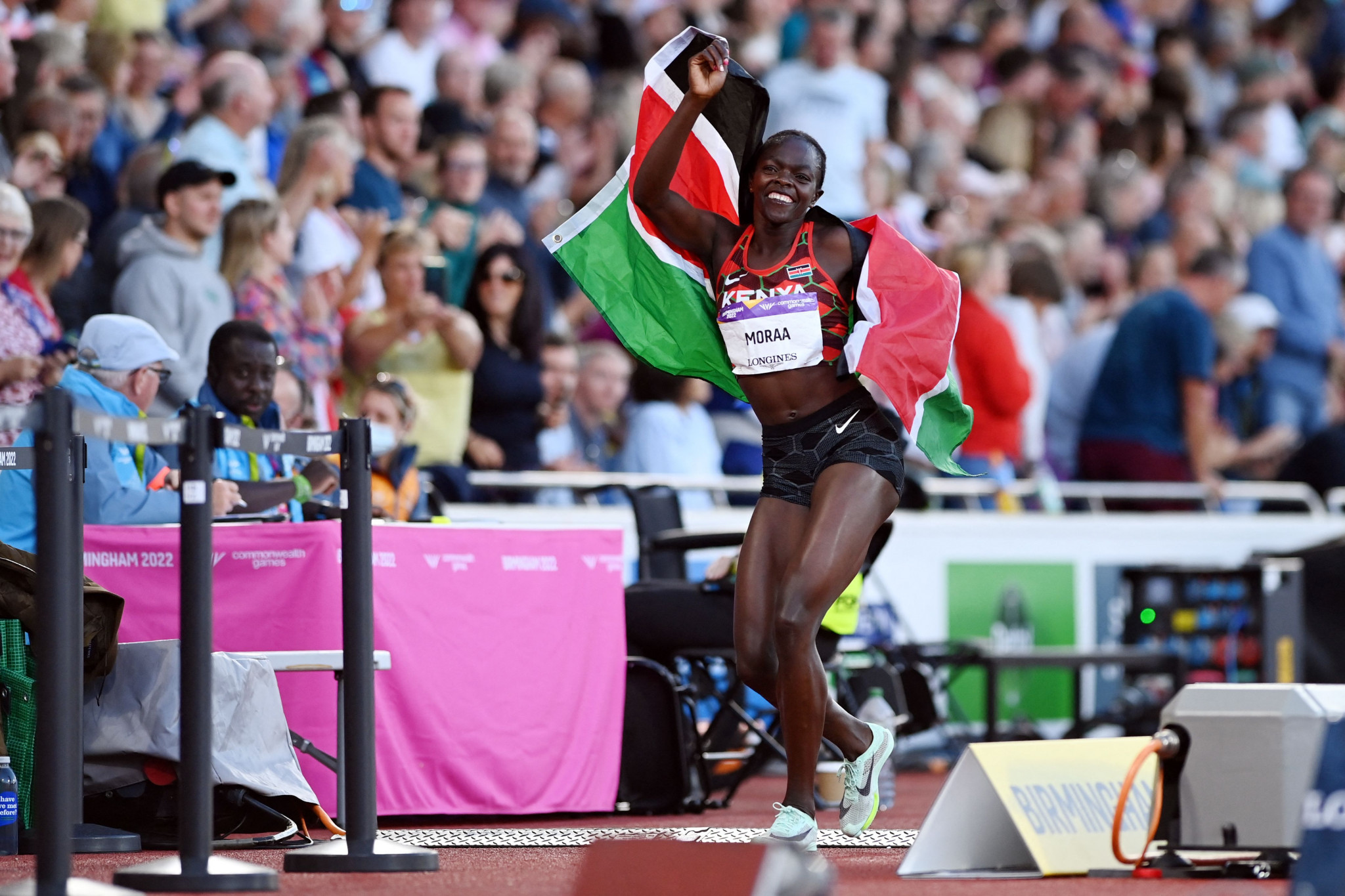 Mary Moraa celebrating a win in the women's 800m ©Getty Images