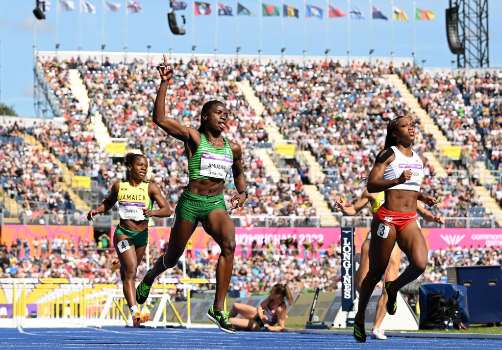 Nigeria's Tobi Amusan won two Commonwealth gold medals this morning ©Getty Images