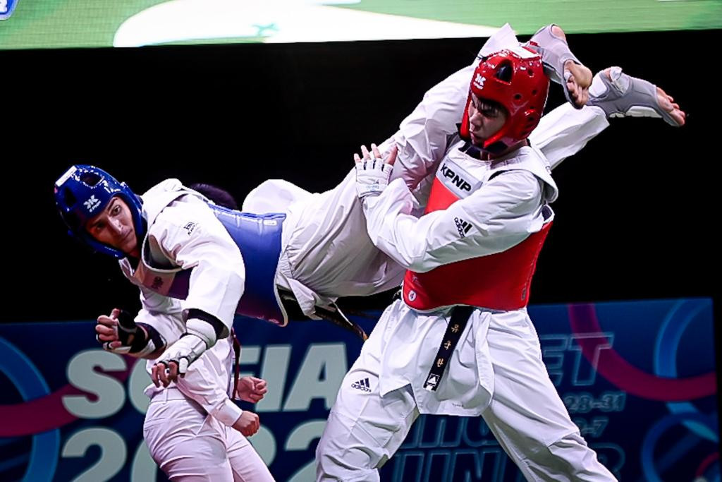 The finalists in action in the men's over-78 kilograms category at the World Taekwondo Junior Championships ©World Taekwondo