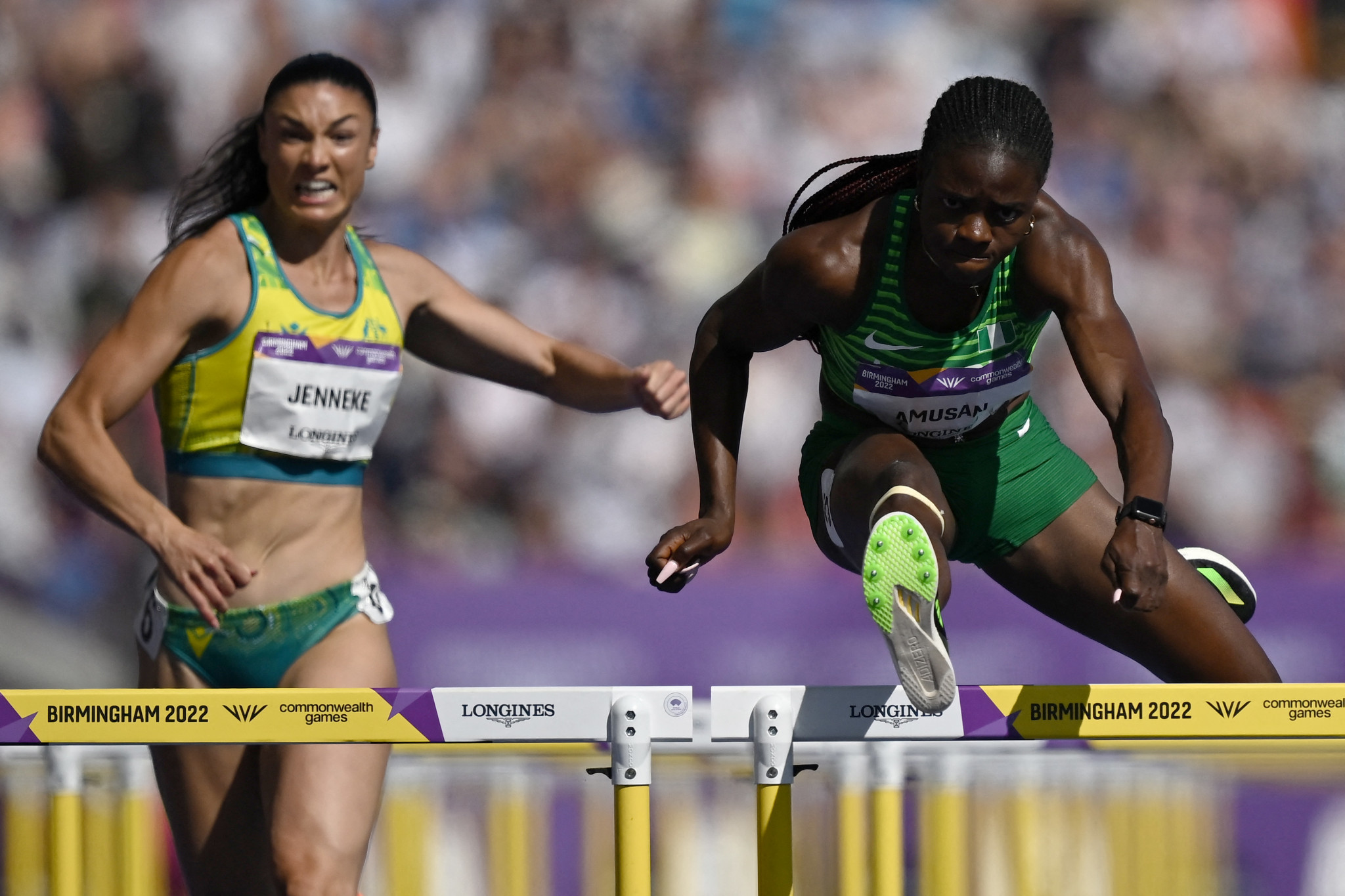 Tobi Amusan set a new Games record of 12.30 seconds in the women's 100m hurdles before helping Nigeria win the women’s 4x100m title ©Getty Images