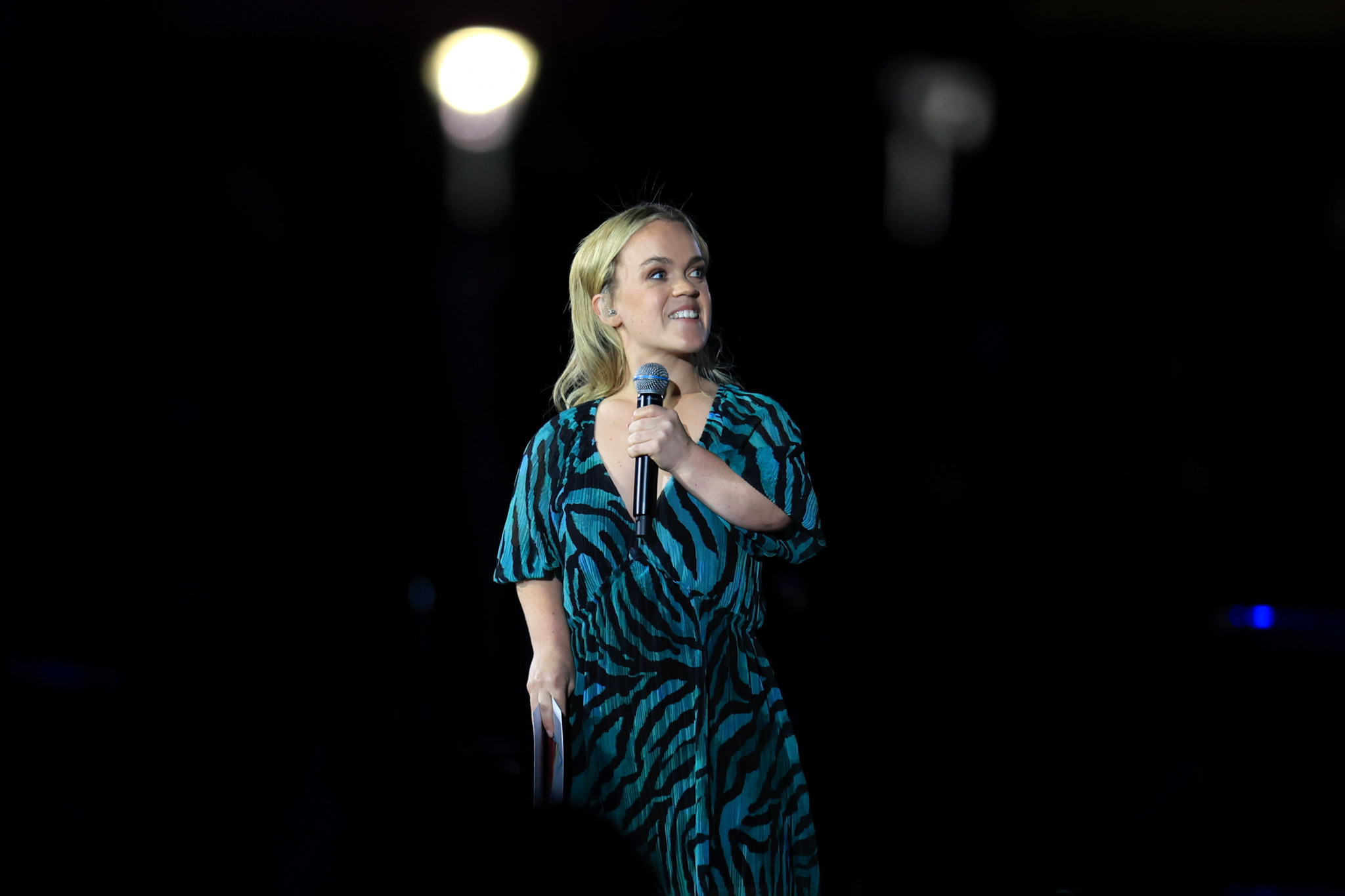 Ellie SImmonds made an appeal on behalf of Sport Aid at the Closing Ceremony ©Getty Images