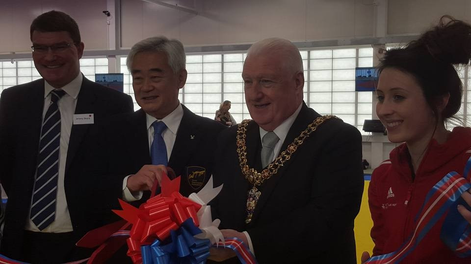 World Taekwondo Federation President Chungwon Choue was on hand here today to perform the official opening of GB Taekwondo's new National Taekwondo Centre ©ITG
