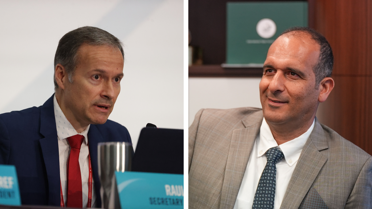 International Table Tennis Federation secretary general Raul Calin, left, returns to Lausanne and his new deputy Mounir Bessah, right, is now to be based in Singapore ©ITTF