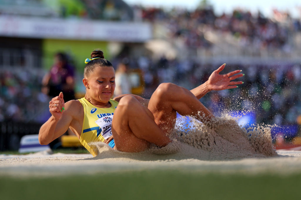 Ukrainian sports fans will get free TV coverage of athletes such as 2019 world long jump silver medallist Maryna Bekh Romanchuk from the Munich 2022 European Championships competition that started today ©Getty Images