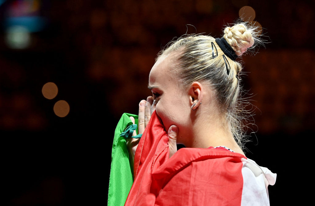 Italy's Asia D'Amato won the women's all-around artistic gymnastics gold in Munich on the opening day of the European Championships ©Getty Images