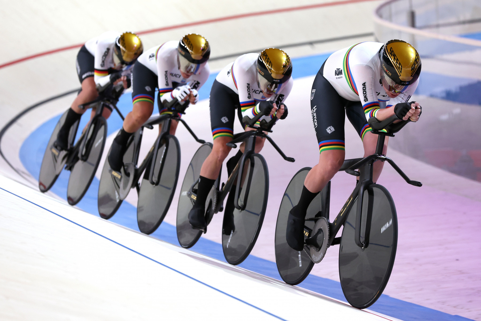 German women topped qualifying in the team sprint and the team pursuit events ©Getty Images