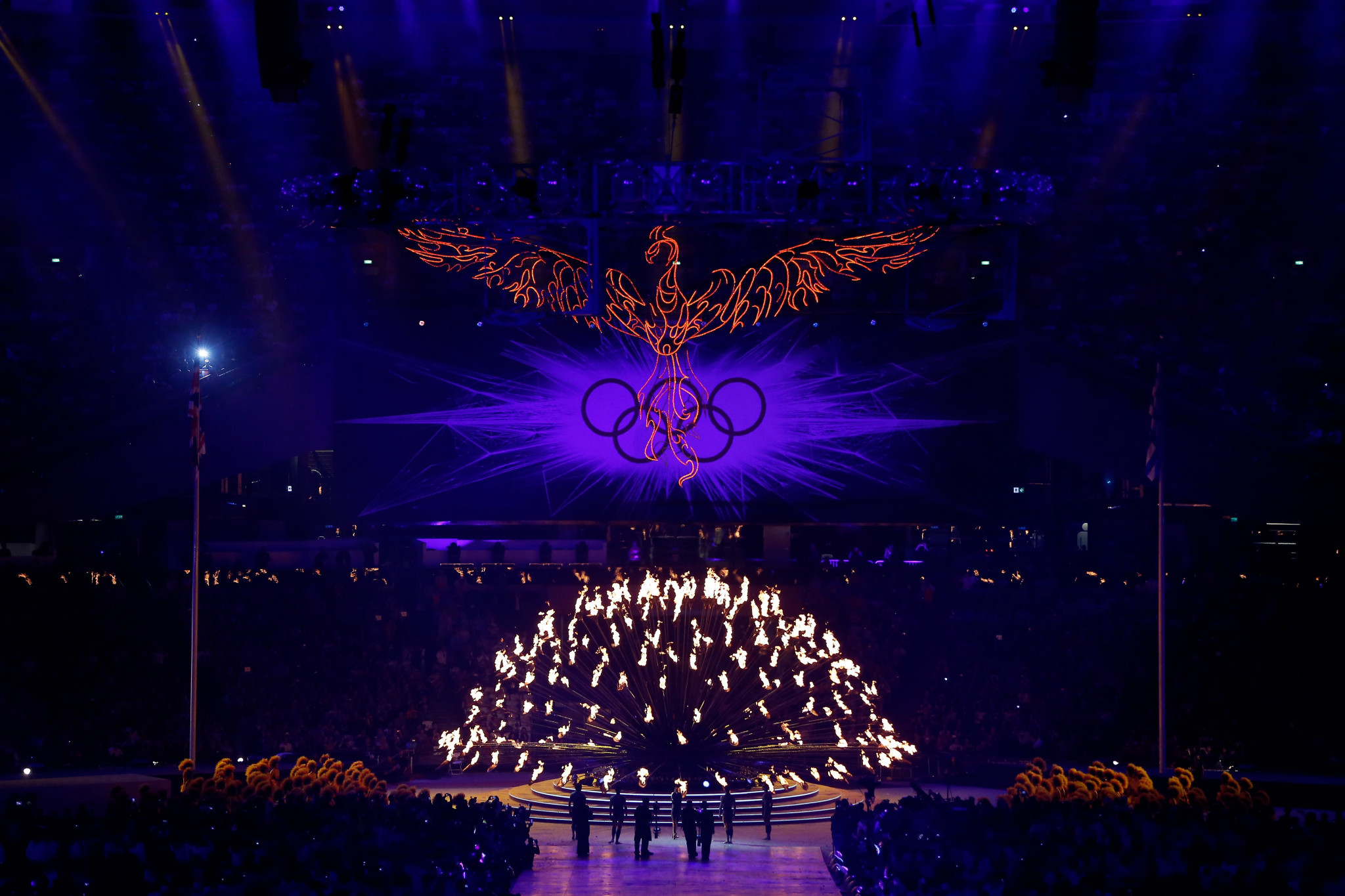 The London 2012 Olympic Flame died under a phoenix which is a symbol of rebirth ©Getty Images