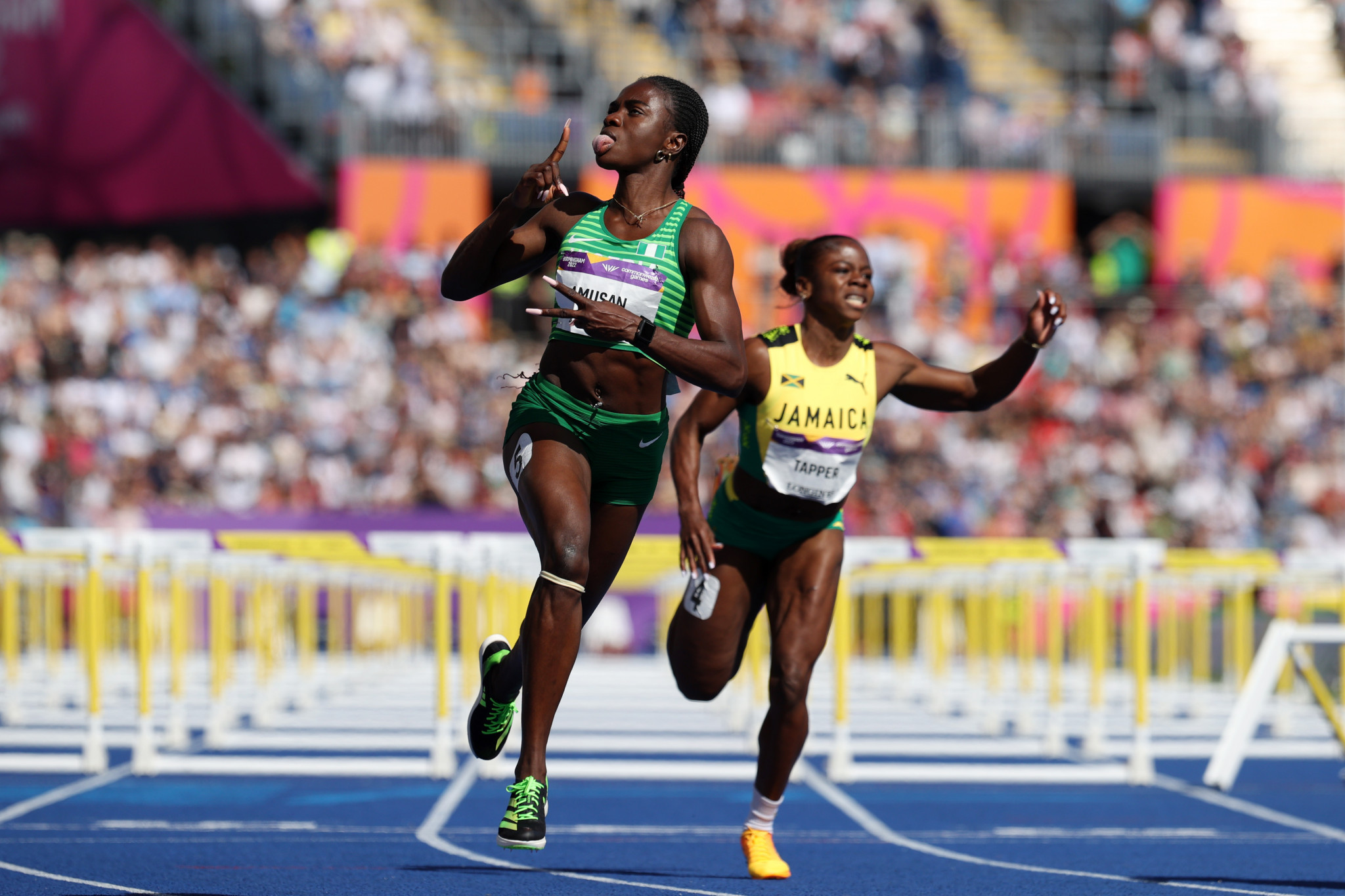Nigeria's Tobi Amusan who won women's 100m hurdles gold at the World Championships backed it up with another win Birmingham ©Getty Images 