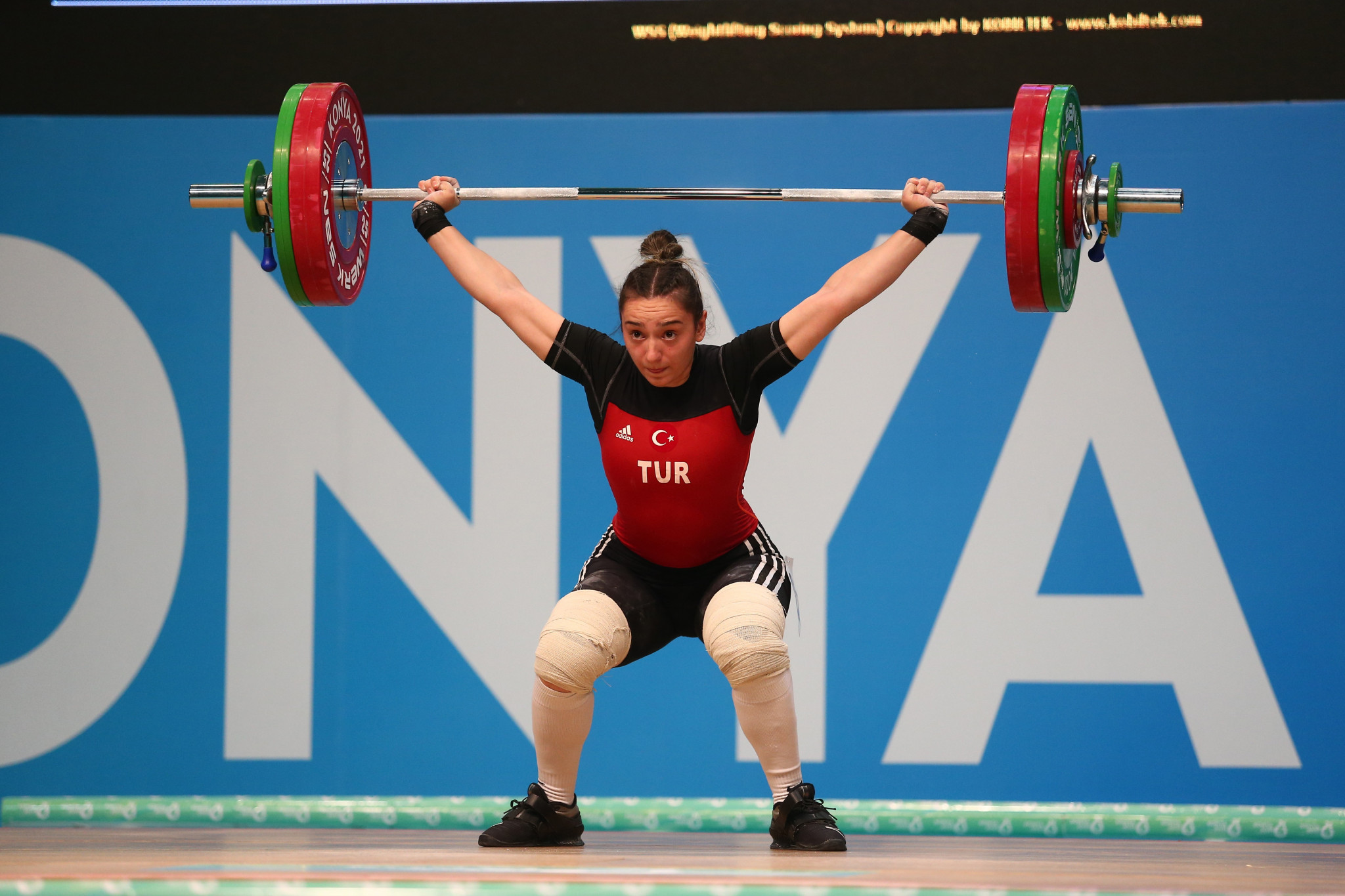 Nuray Gungor won the clean and jerk and women's 64kg category overall gold medals ©Konya 2021