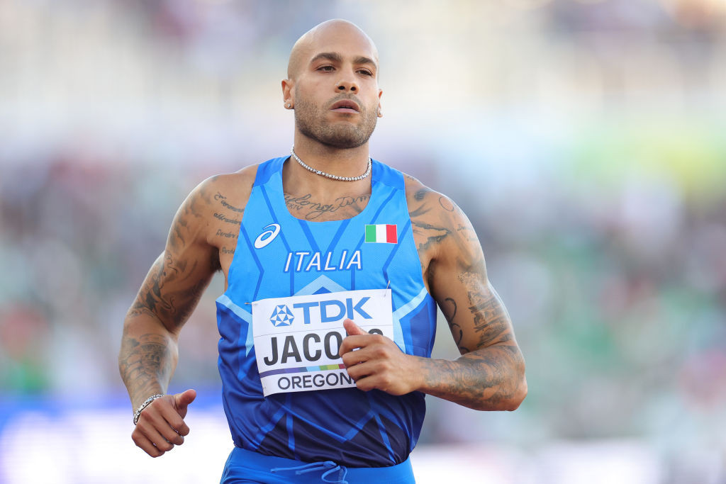 Italy's Olympic 100m champion Marcel Jacobs has entered for the European Championships that starts in Munich tomorrow despite recent muscle injuries that have prevented him racing regularly ©Getty Images