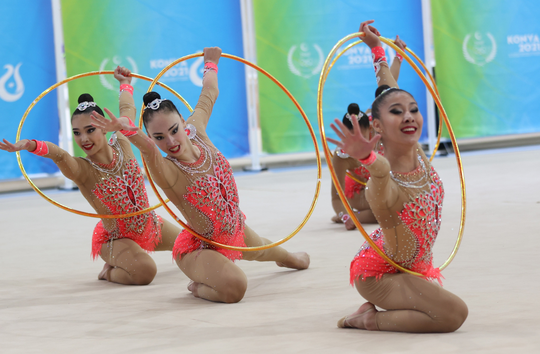 Rhythmic gymanstics finals continued with athletes competing in the hoop discipline ©Konya 2021