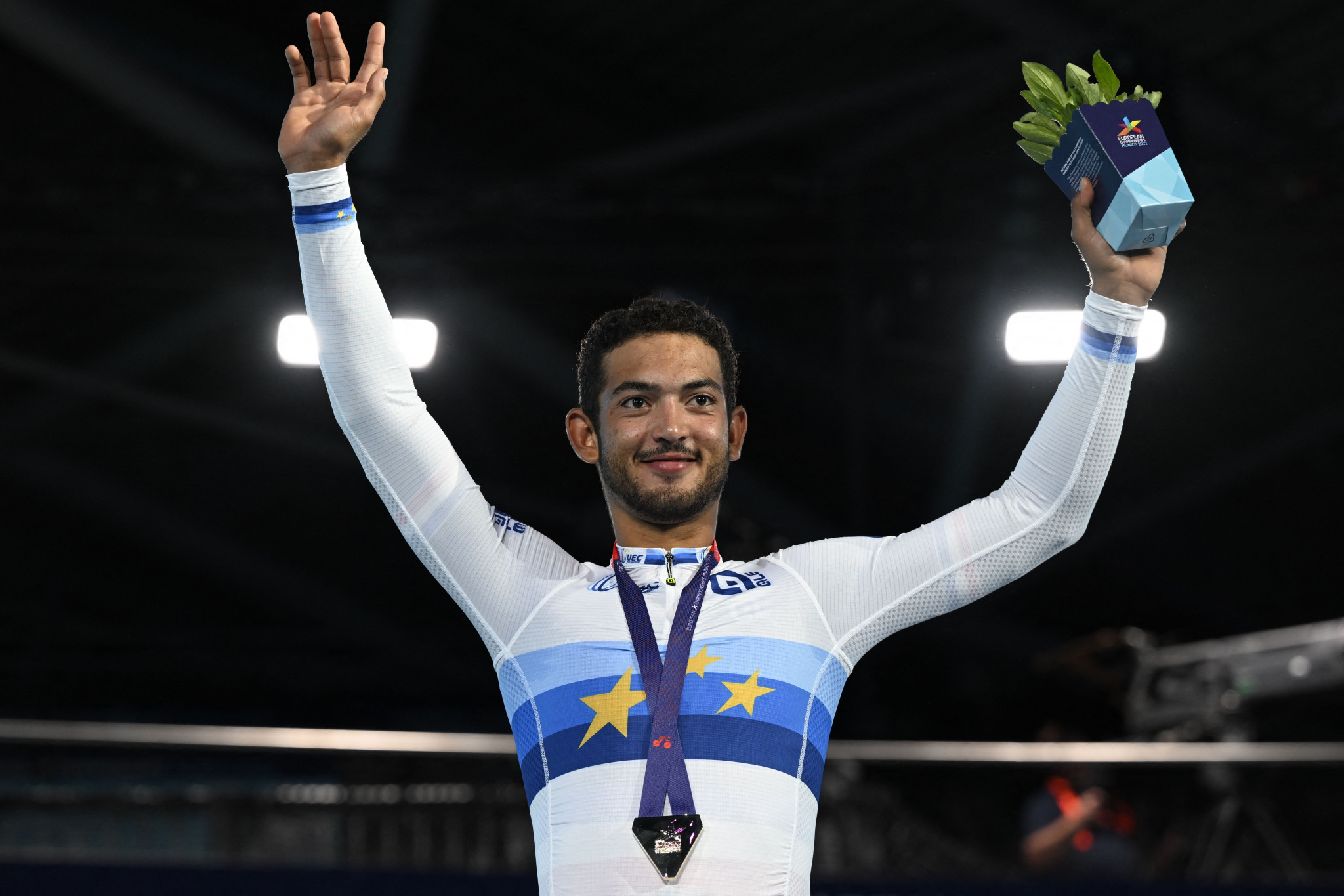 Cyclist Donavan Grondin achieved his first European gold medal after ranking top in the men's omnium ©Getty Images