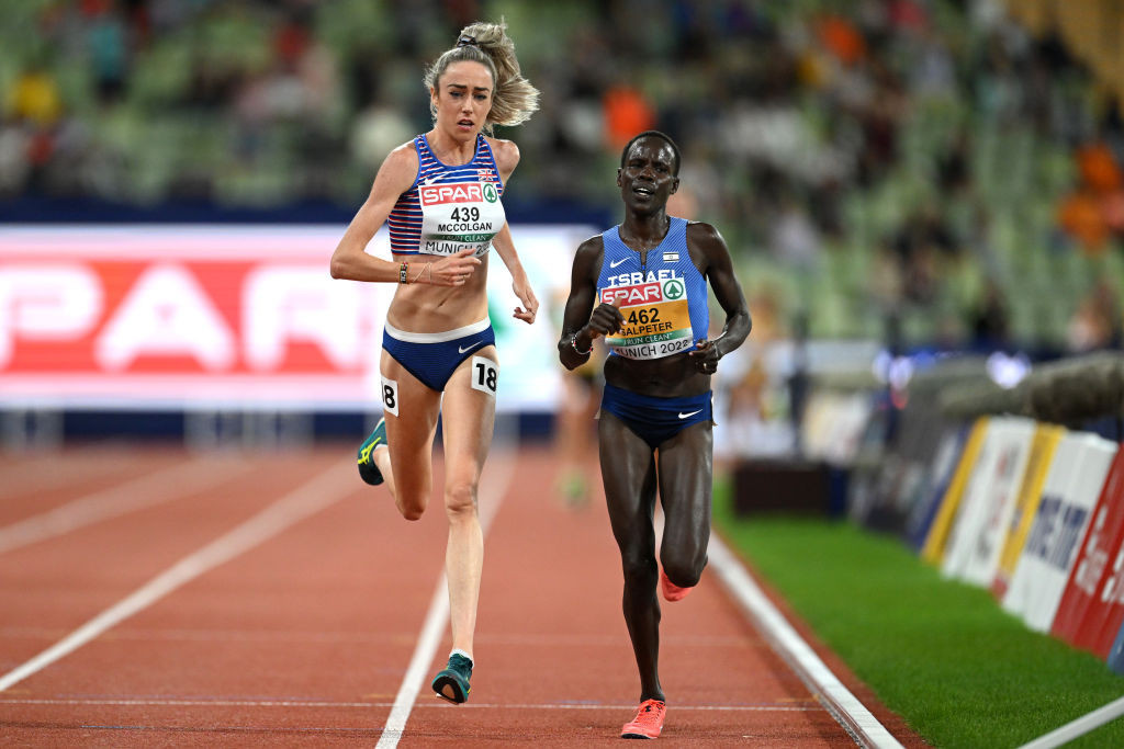 Britain's Commonwealth 10,000m champion Eilish McColgan won an extended struggle with defending European champion Lonah Salpeter for silver behind Turkey's Yasemin Can in Munich ©Getty Images