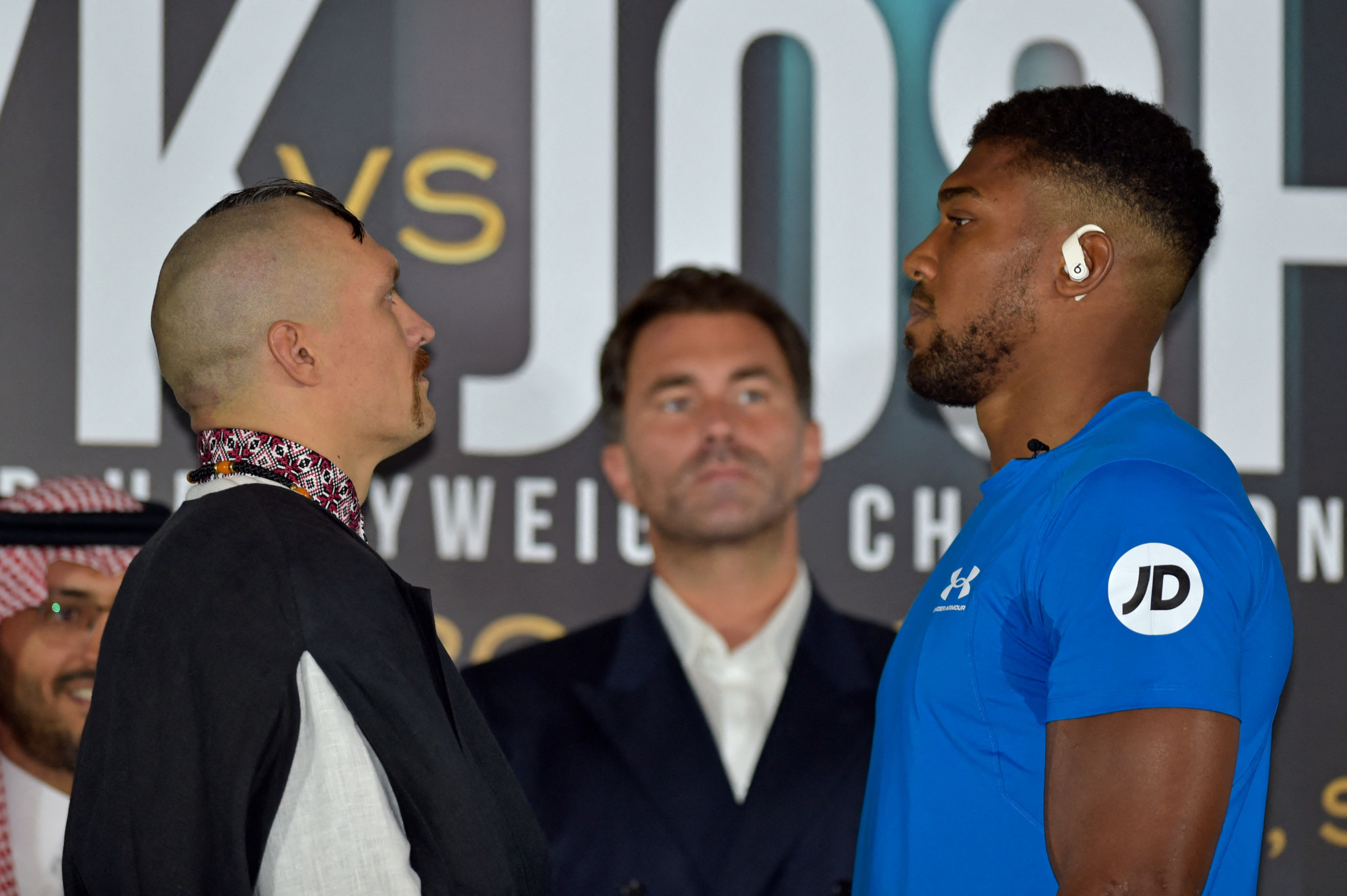 The bout between Britain’s Anthony Joshua, right, and Ukrainian Oleksandr Usyk is being billed as the Rage on the Red Sea ©Getty Images