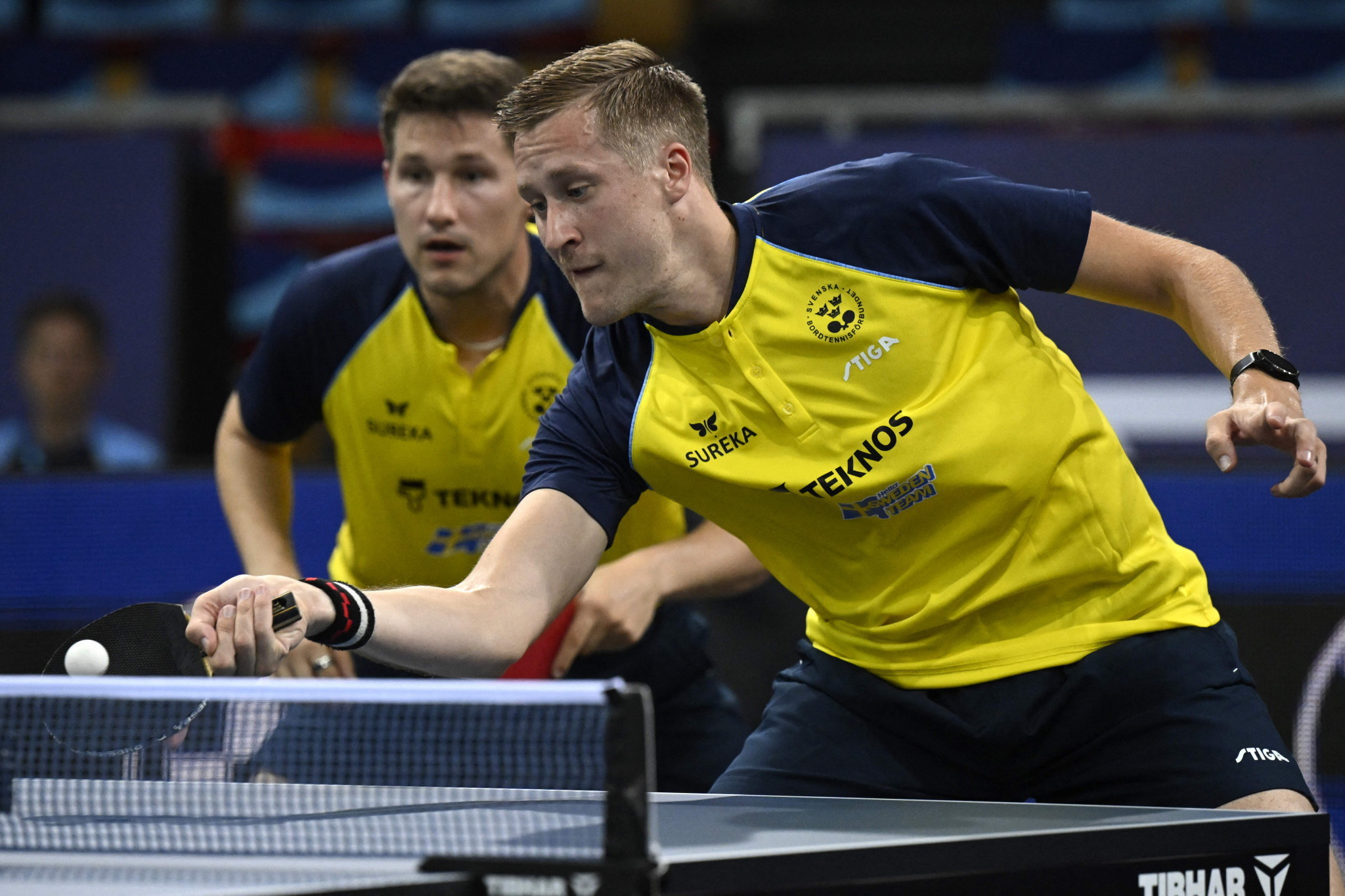 Swedish pair Mattias Falck and Kristian Karlsson won the men's doubles table tennis crown ©Getty Images